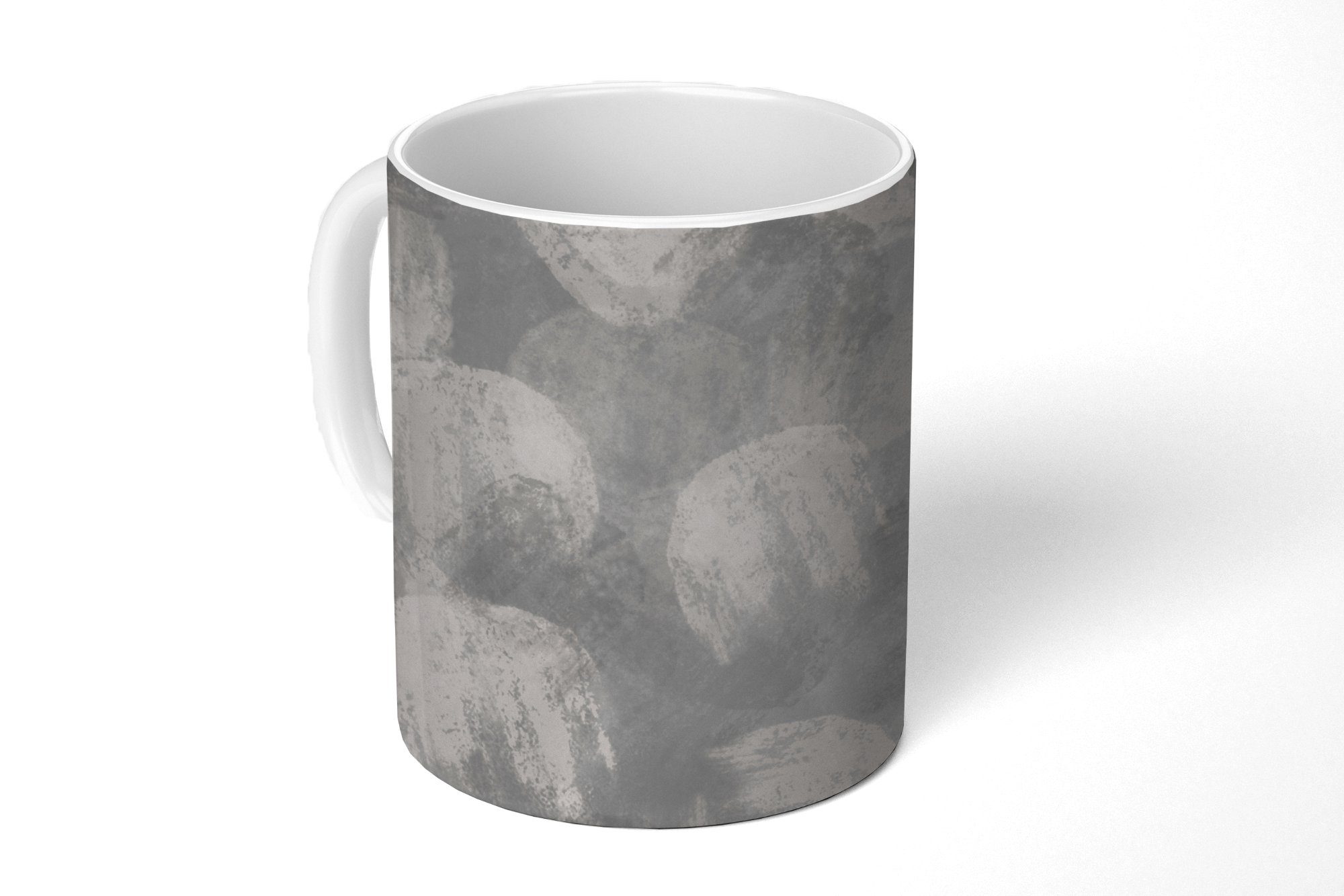 MuchoWow Tasse Abstrakt - Farbe - Grau - Malerei, Keramik, Kaffeetassen, Teetasse, Becher, Teetasse, Geschenk
