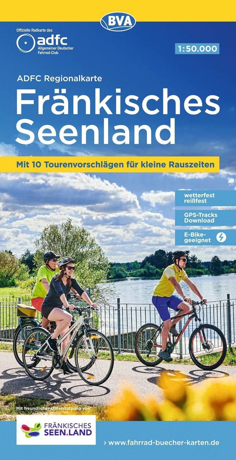 ADFC-Regionalkarte Fränkisches Seenland, 1:50.000, mit Tagestourenvors / diverse, Mit 10 Tourenvorschlägen für kleine Rauszeiten
