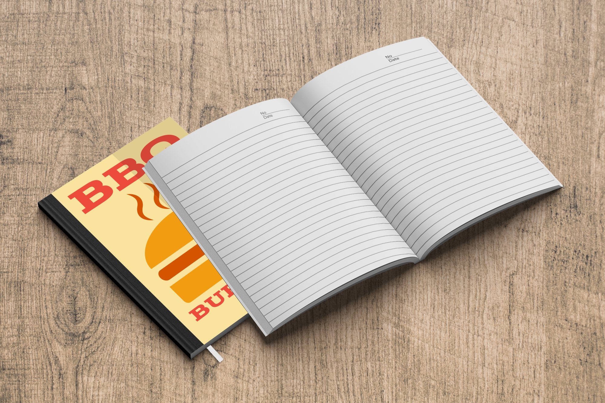 Burger, Seiten, A5, Barbecue Merkzettel, Tagebuch, mit Illustration Notizbuch Haushaltsbuch Notizheft, 98 Journal, MuchoWow einem