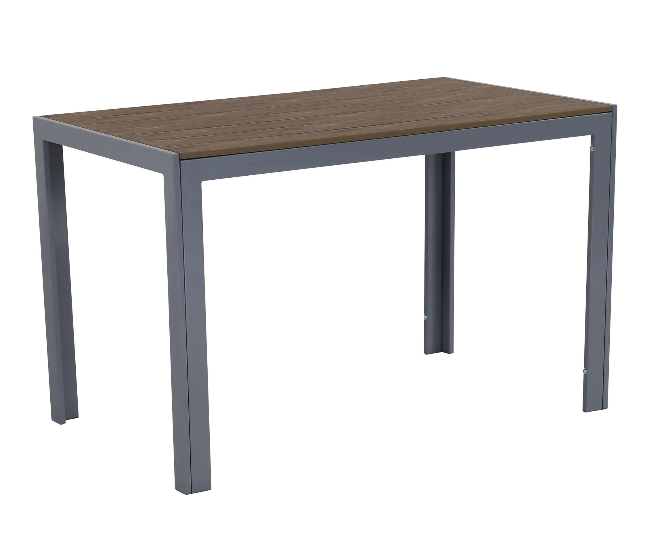 Gardissimo Gartentisch Alma rechteckig silber, 120 x 70 cm Balkontisch (Spar-Set, 1-St., 1 Esstisch), Holz-Look / Aluminium / wetterfest / pflegeleicht