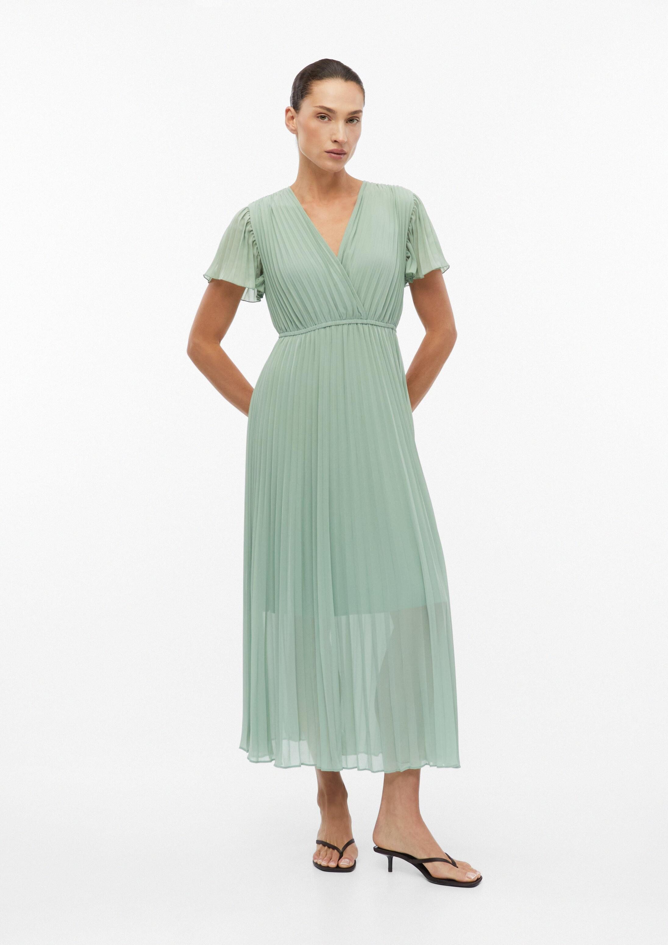 comma Maxikleid Kleid Plissiertes Kleid in Midilänge