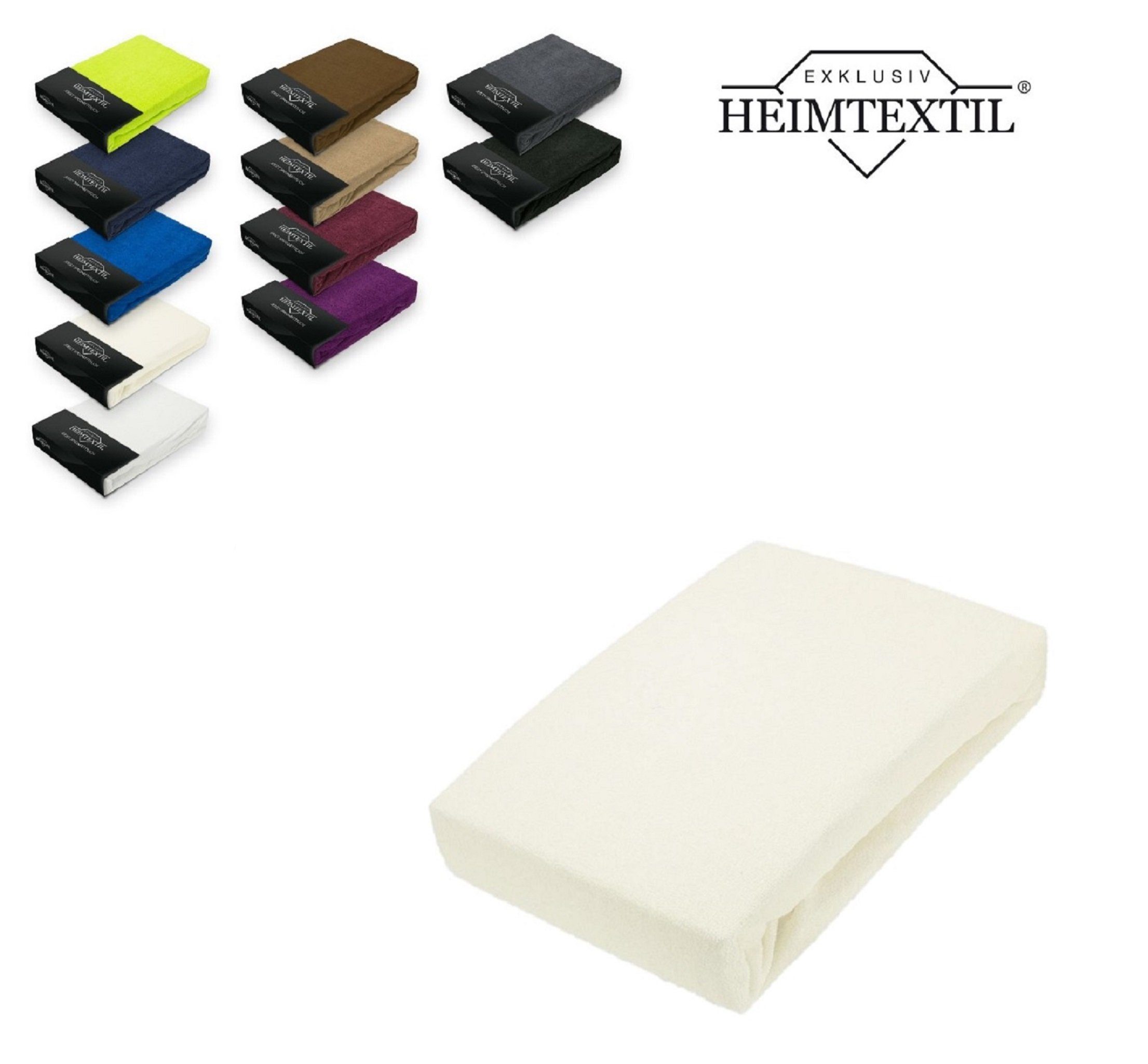 EXKLUSIV HEIMTEXTIL Spannbettlaken Frottee Spannbettlaken Rundumgummizug Marke, Frottee, Gummizug: rundum, (1 Stück), mit Rundumgummizug
