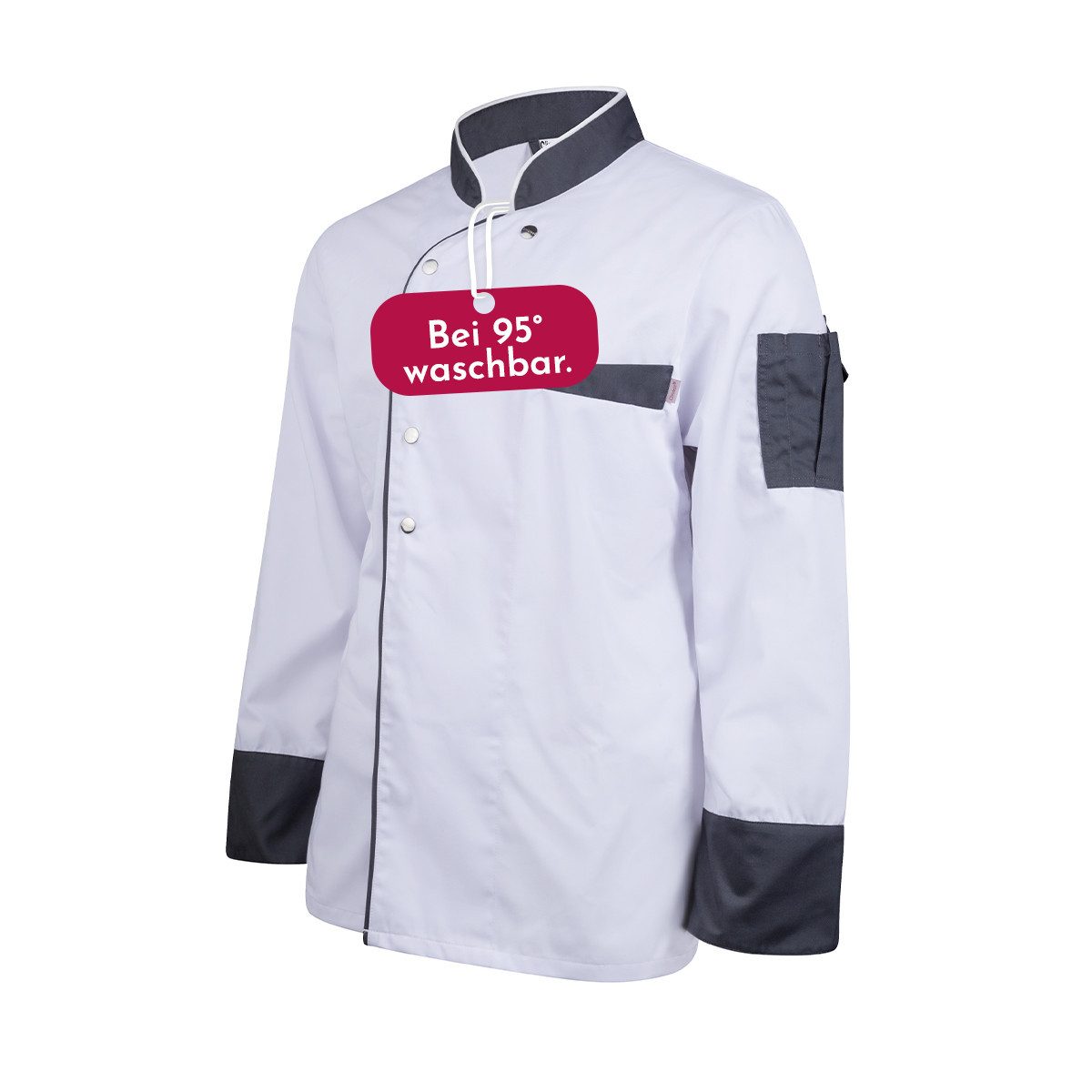Clinotest Kochjacke langarm - 95 Grad waschbare, kochfeste Kochjacken ohne günstig online kaufen