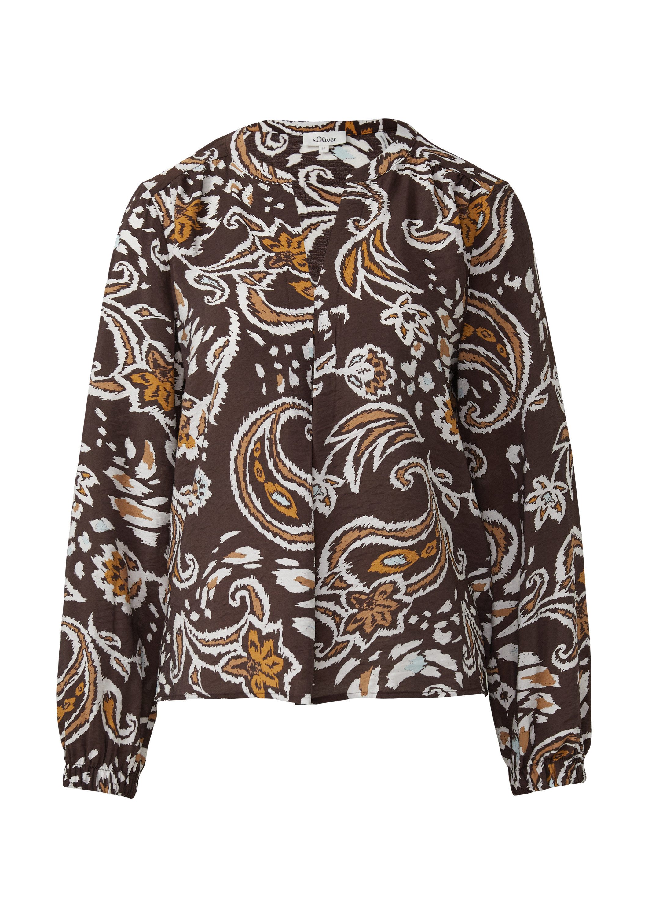 s.Oliver Langarmbluse Bluse Strukturierte Viskosemix-Bluse mit All-over-Print