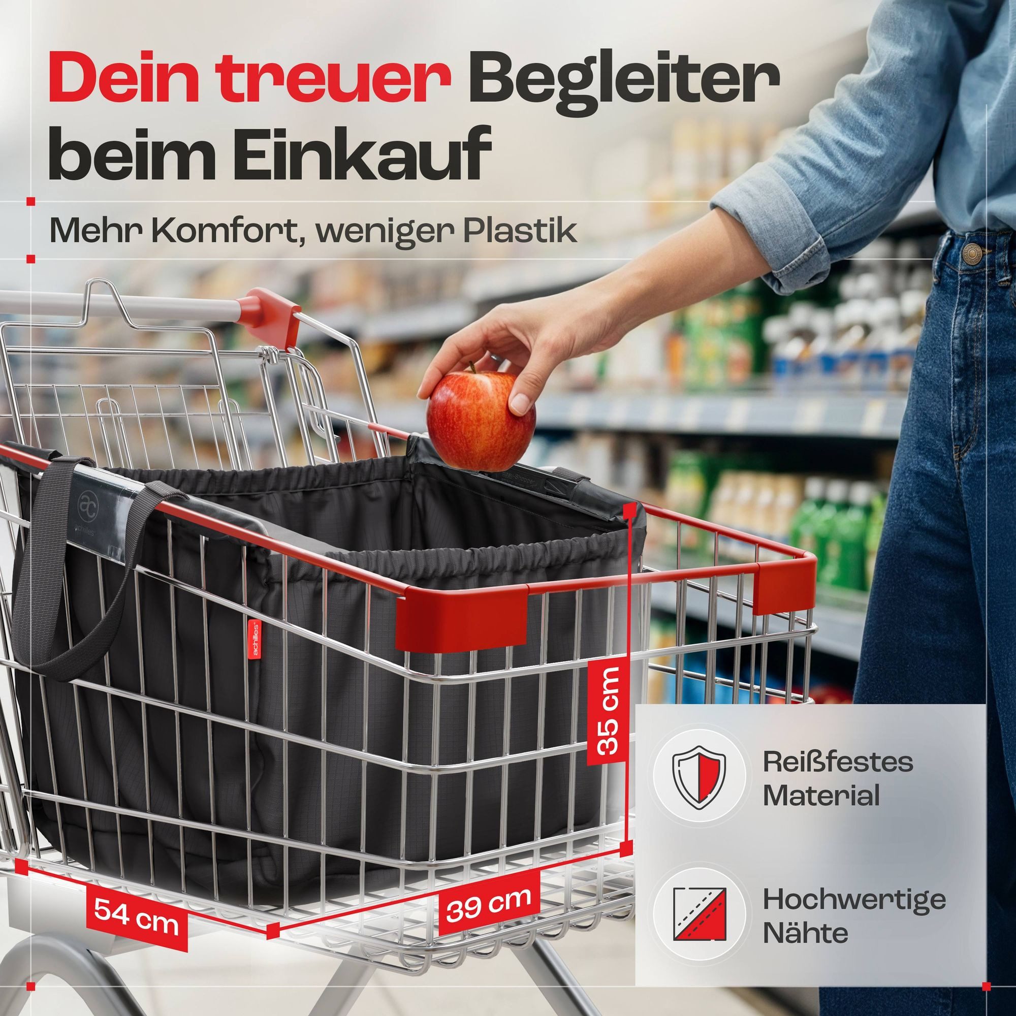 achilles Einkaufsbeutel Easy-Cooler Einkaufswagentasche mit Kühlfunktion, 40 l