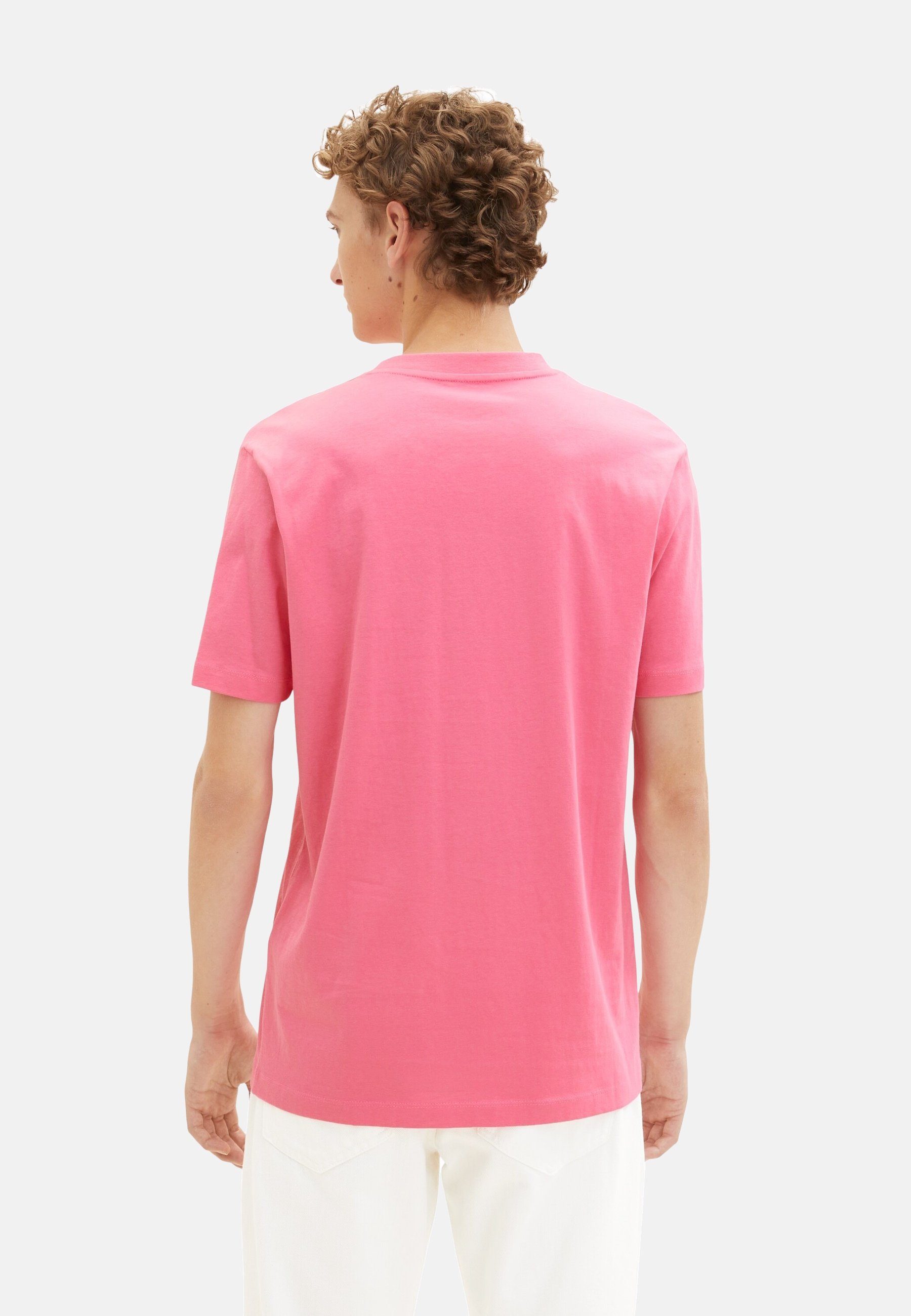 T-Shirt pink (1-tlg) TOM T-Shirt TAILOR Kurzarmshirt
