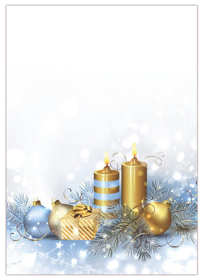 Thumbnail - LYSCO Briefpapier Motivpapier + Briefumschlag geschmückter Adventskranz (5051), gut beschreibbar, für alle Drucker geeig...