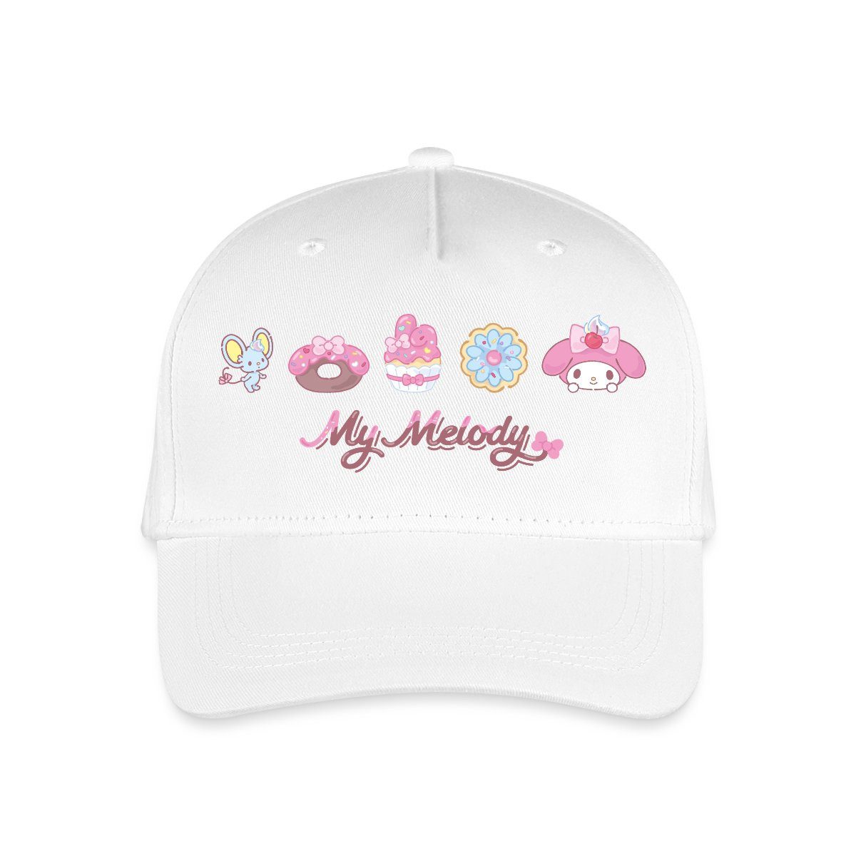 Baseball Cap My Melody Mit Flat Und Gebäckstücken Kinder Bio Basecap