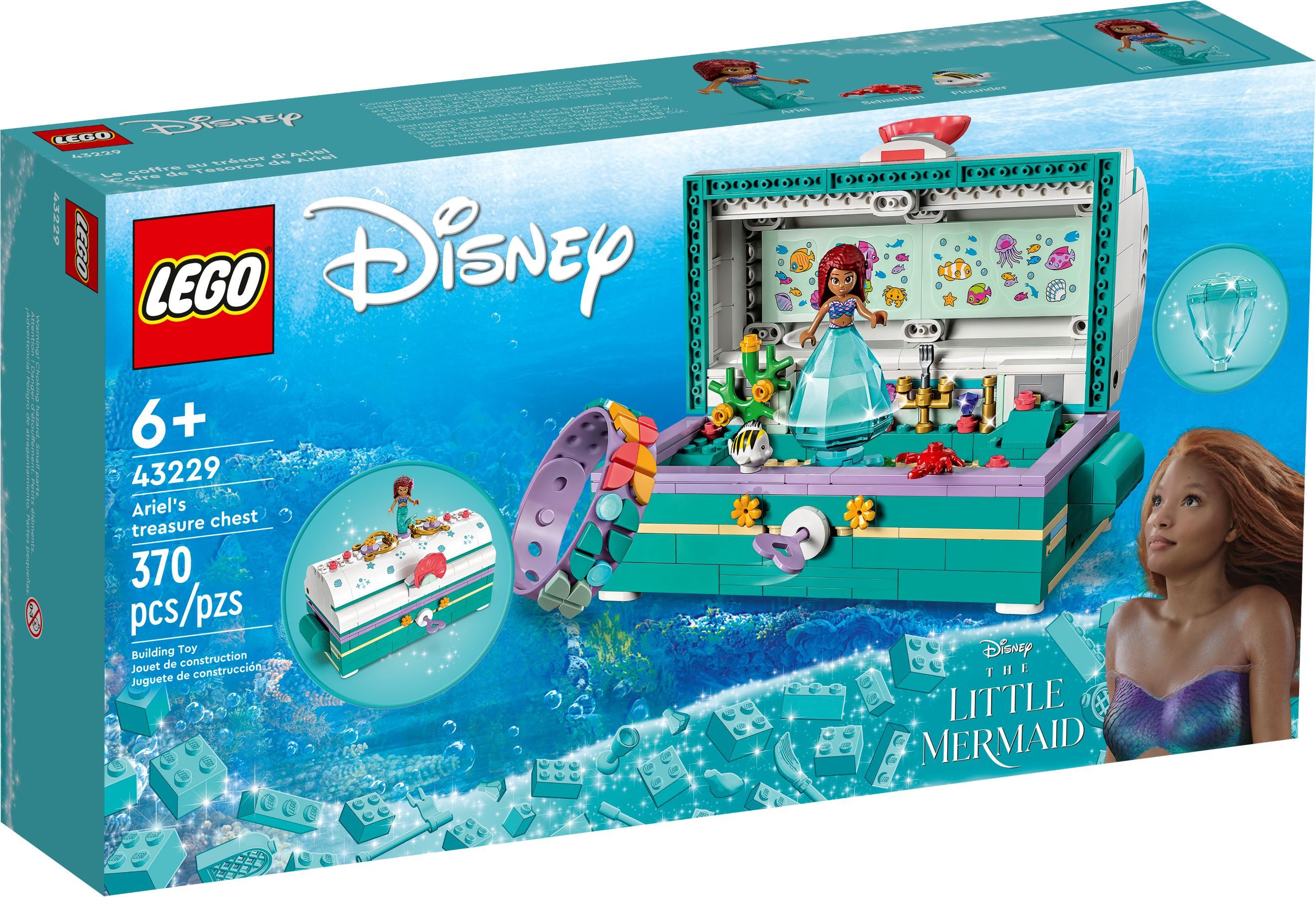 LEGO® LEGO® Disney™ 43229 Arielles Schatztruhe Konstruktionsspielsteine, (370 St)
