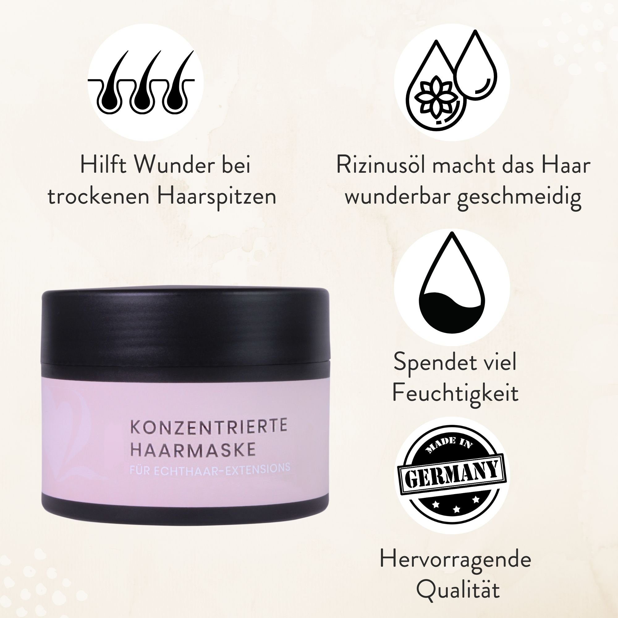 hair2heart Echthaar-Extension Haarmaske für Extensions 250ml