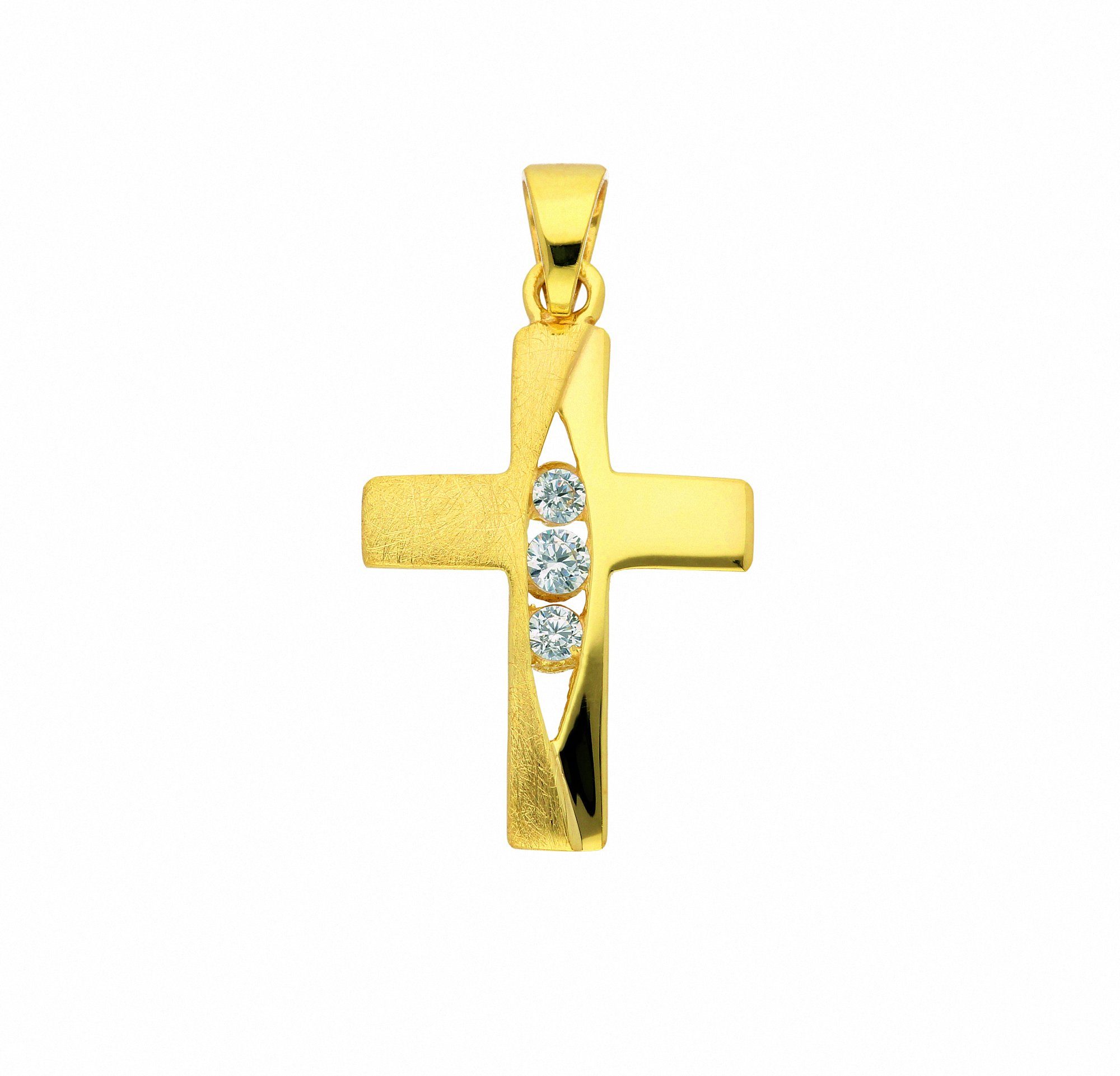 Verkauf neuer Produkte durchgeführt Adelia´s Kette ohne Anhänger 333 Halskette Anhänger Gold Kreuz Set mit Zirkonia, Schmuckset mit 