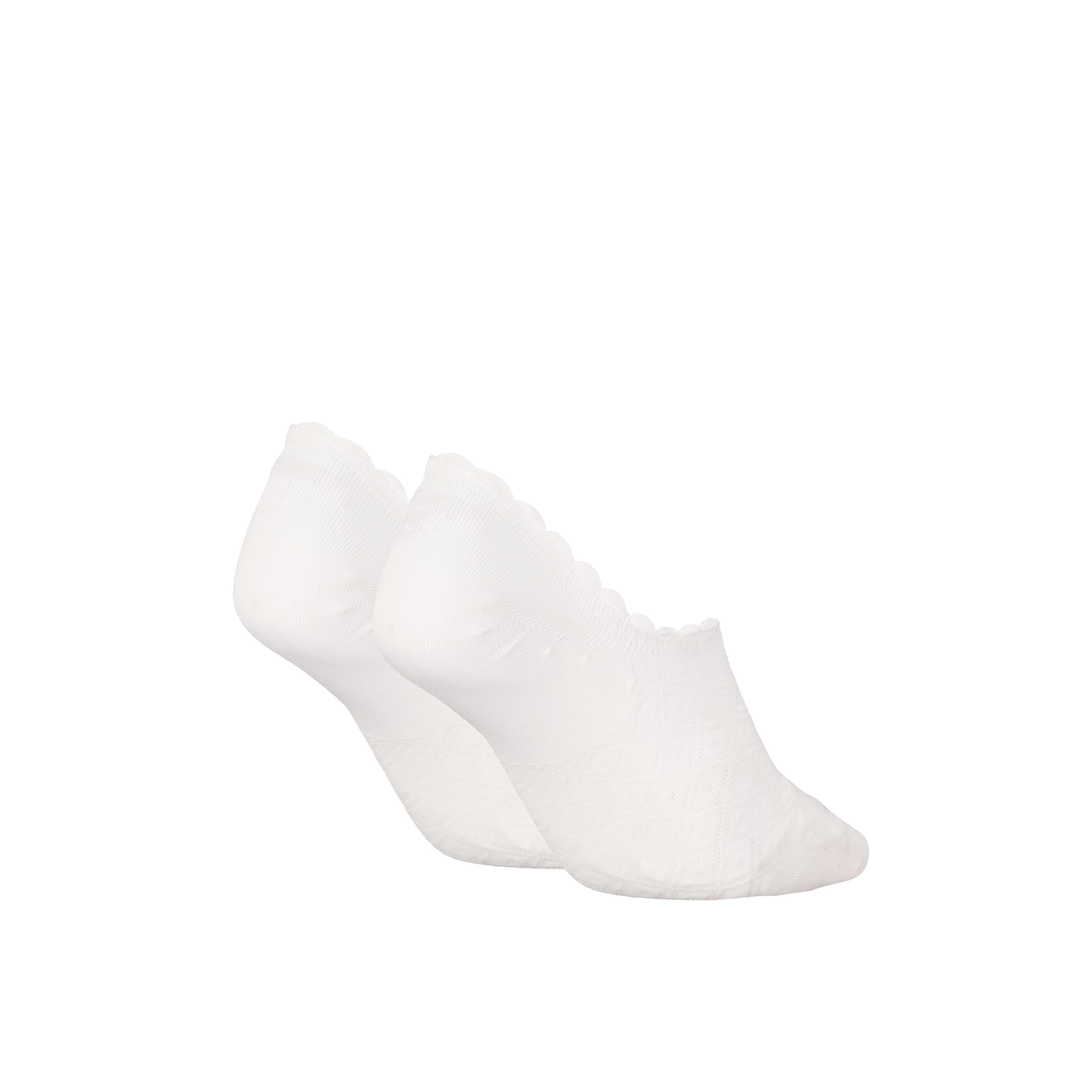 Calvin Klein Jeans Füßlinge CK WOMEN FOOTIE HIGH CUT 2P DIAMOND (2 Paar) Mit gewelltem Rand und tollem Muster
