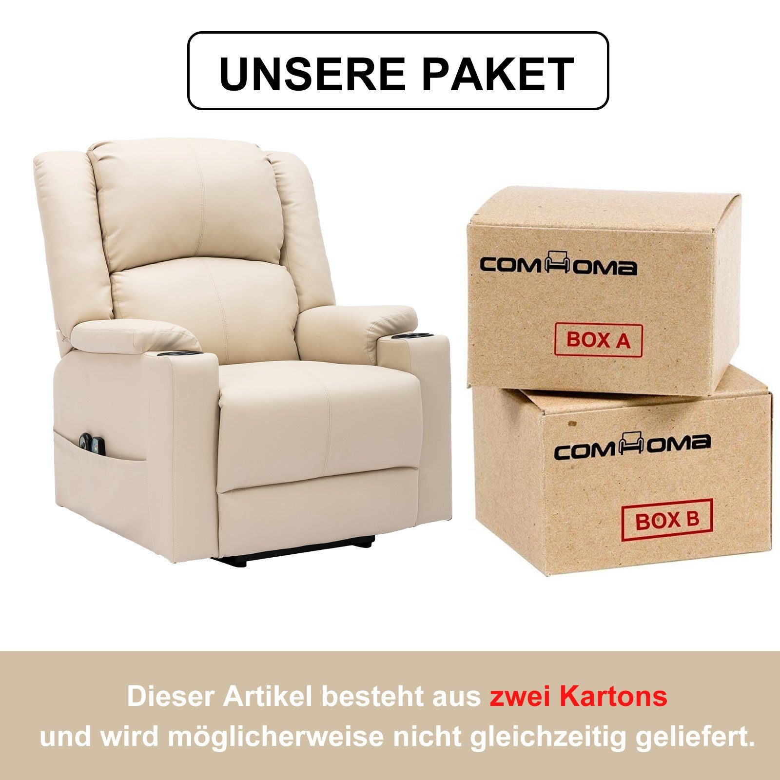 COMHOMA Massagesessel Relaxsessel Fernsehsessel Aufstehhilfe für ältere Menschen – Bild 2 von 5