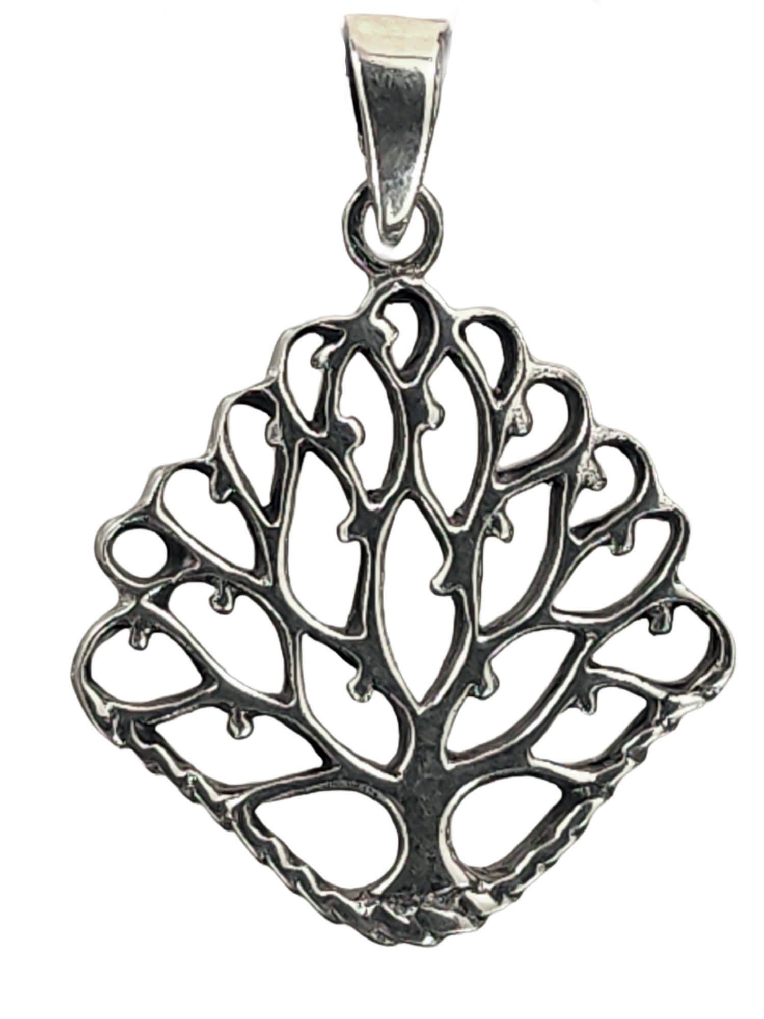 Baum Lebensbaum Leather Kiss Silber Anhänger of Lebens Kettenanhänger Weltesche 925 Yggdrasil Tree of Live