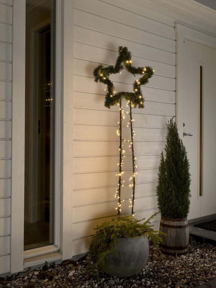 aussen, weiße warm Weihnachtsdeko gefrostet, Dioden 80 KONSTSMIDE LED-Lichterkette