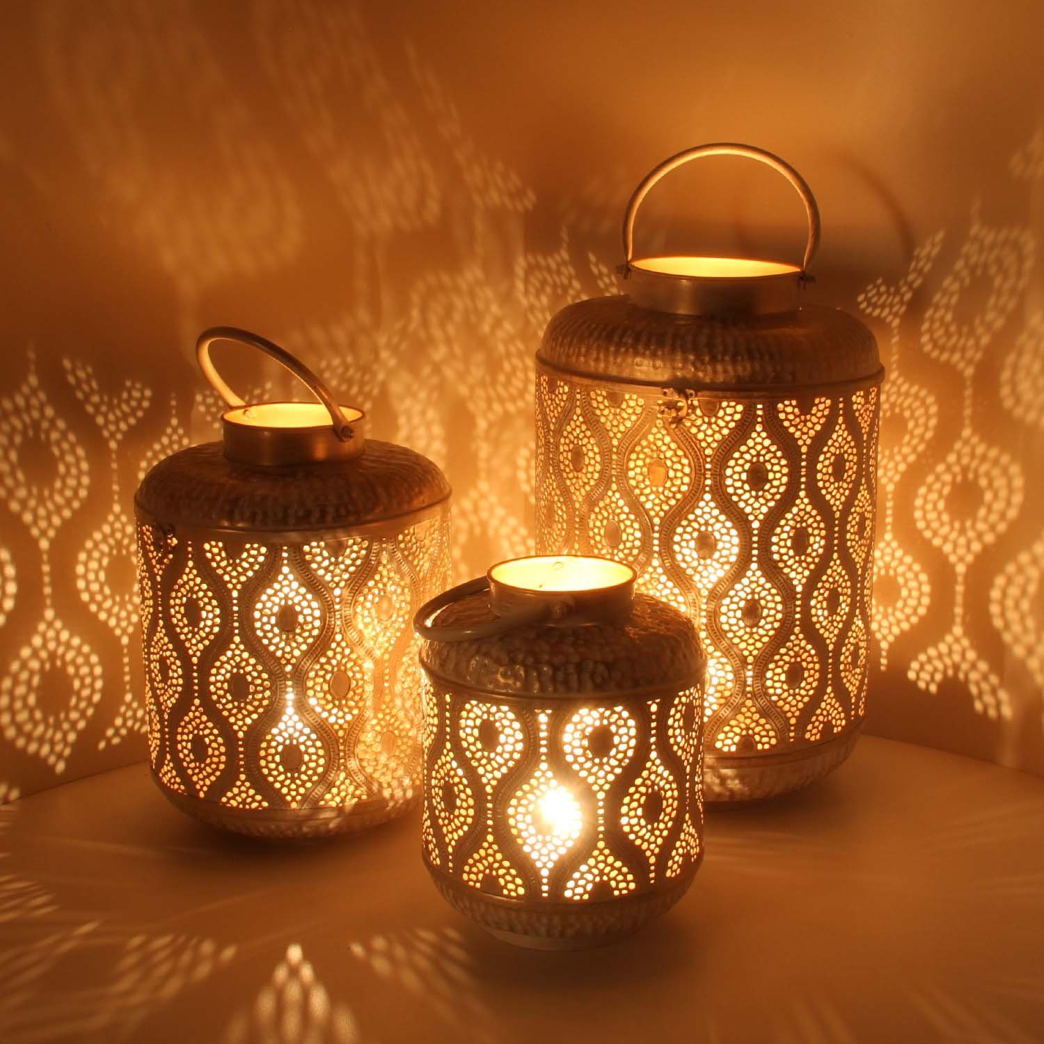 Orientalische Laternen SURAYA 3er Set in Shabby Chic von CASA MORO - CASA MORO