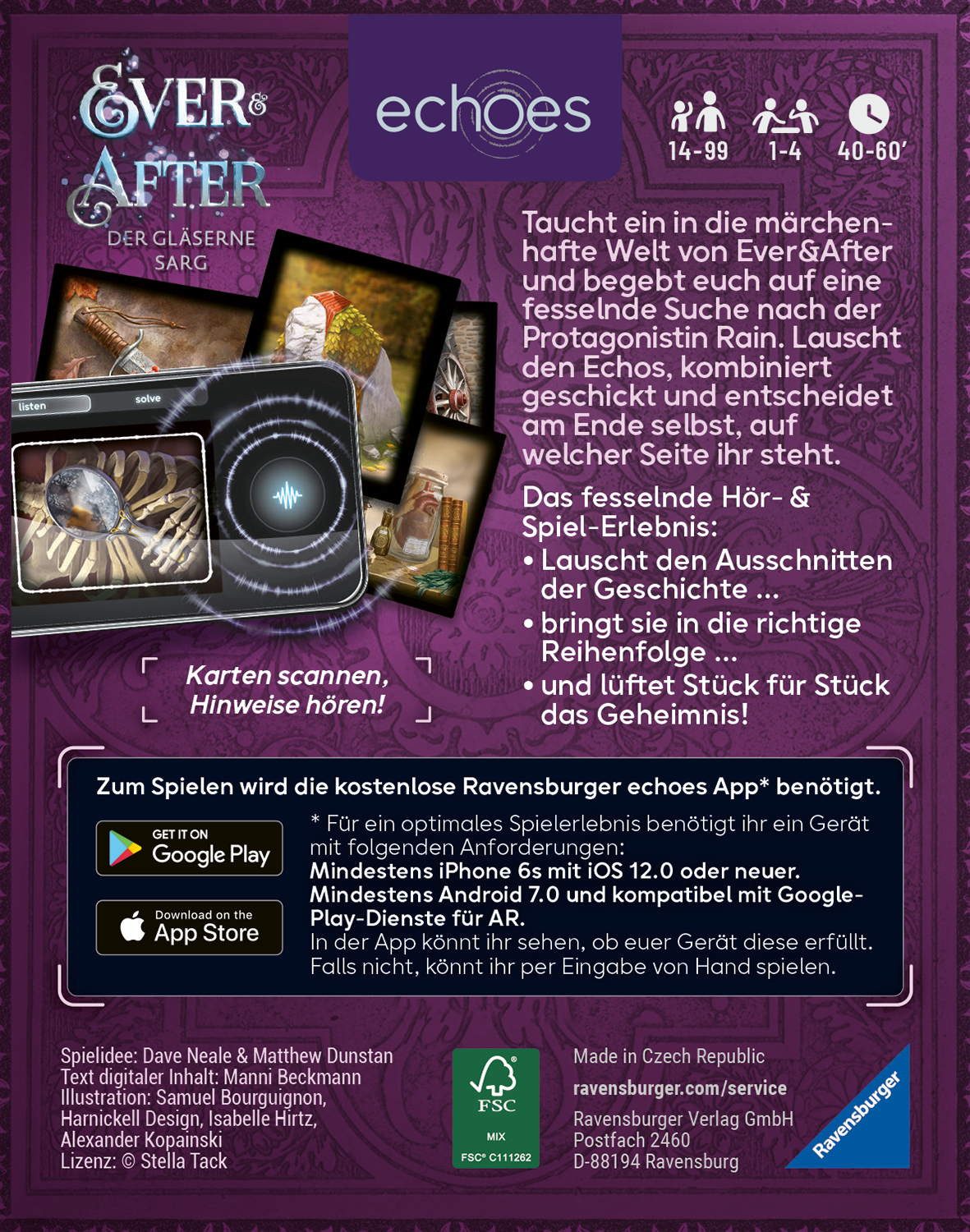Ravensburger Spiel Familienspiel Audiospiel echoes Ever & After gläserne Sarg 24850