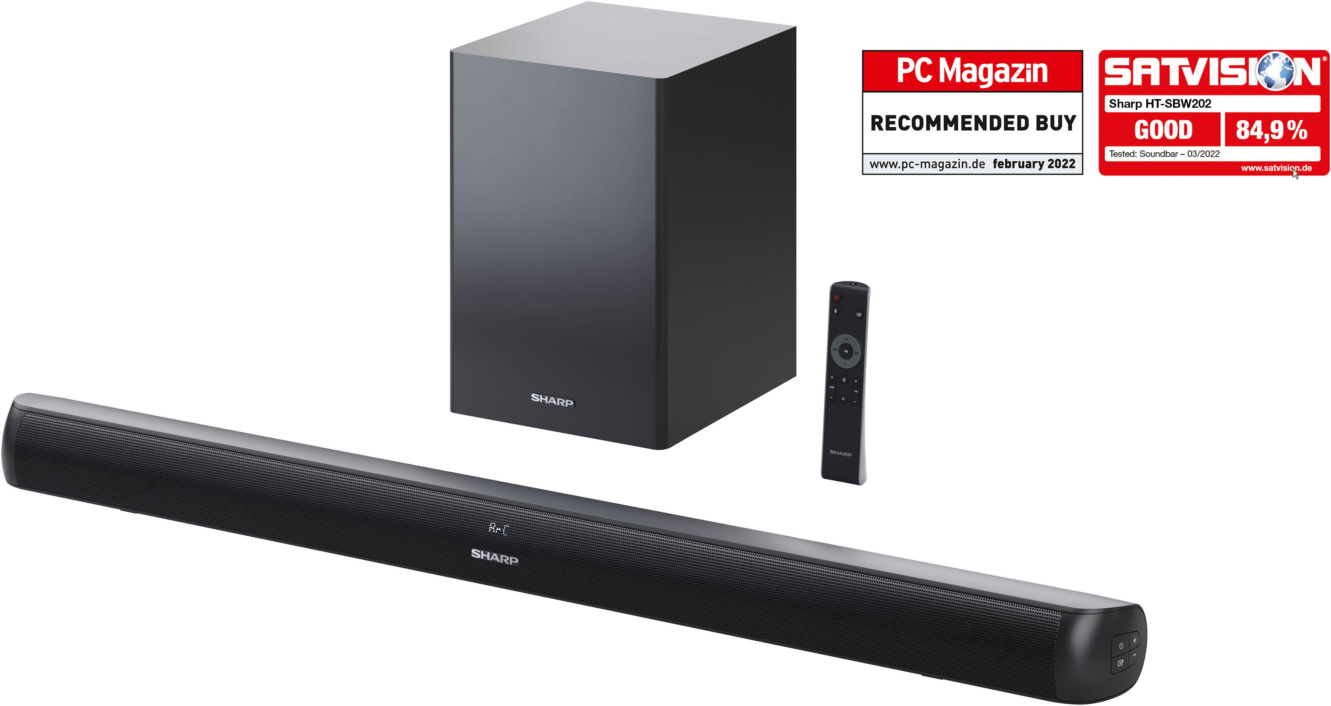 Sharp HT-SBW202 2.1 Soundbar (A2DP Bluetooth, AVRCP Bluetooth, Bluetooth)