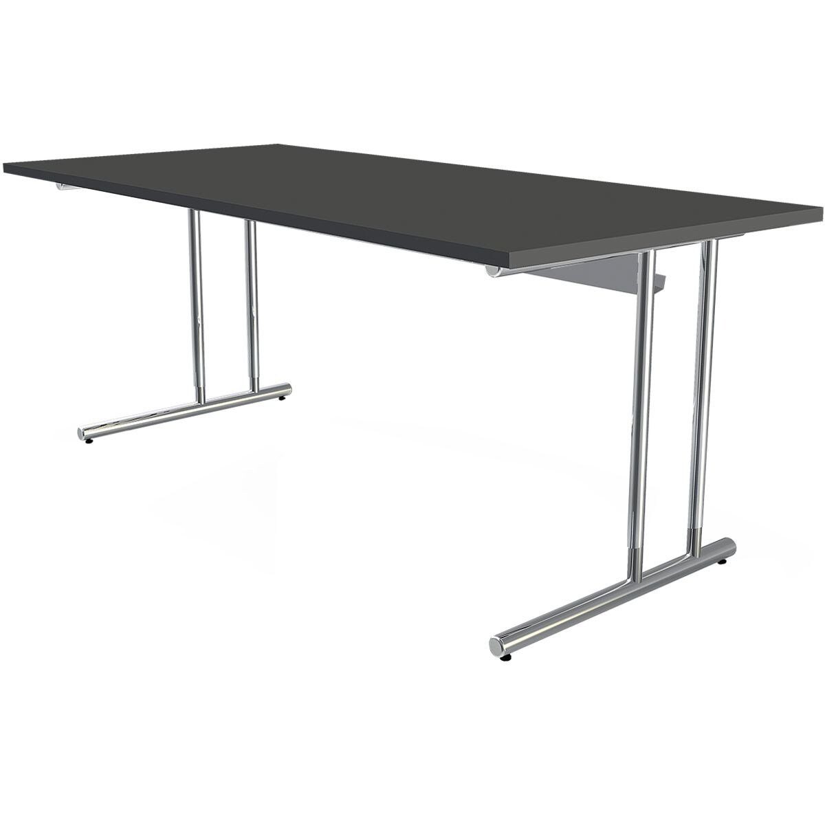 KERKMANN Schreibtisch Artline Transparent, rechteckig, C-Fuß aus Metalll, höhenverstellbar 68-82 cm