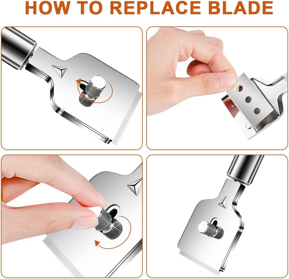 FELIXLEO Universalschaber Keramikschaber Metall mit 16 Ersatzklingen für Kochfeld Ofen