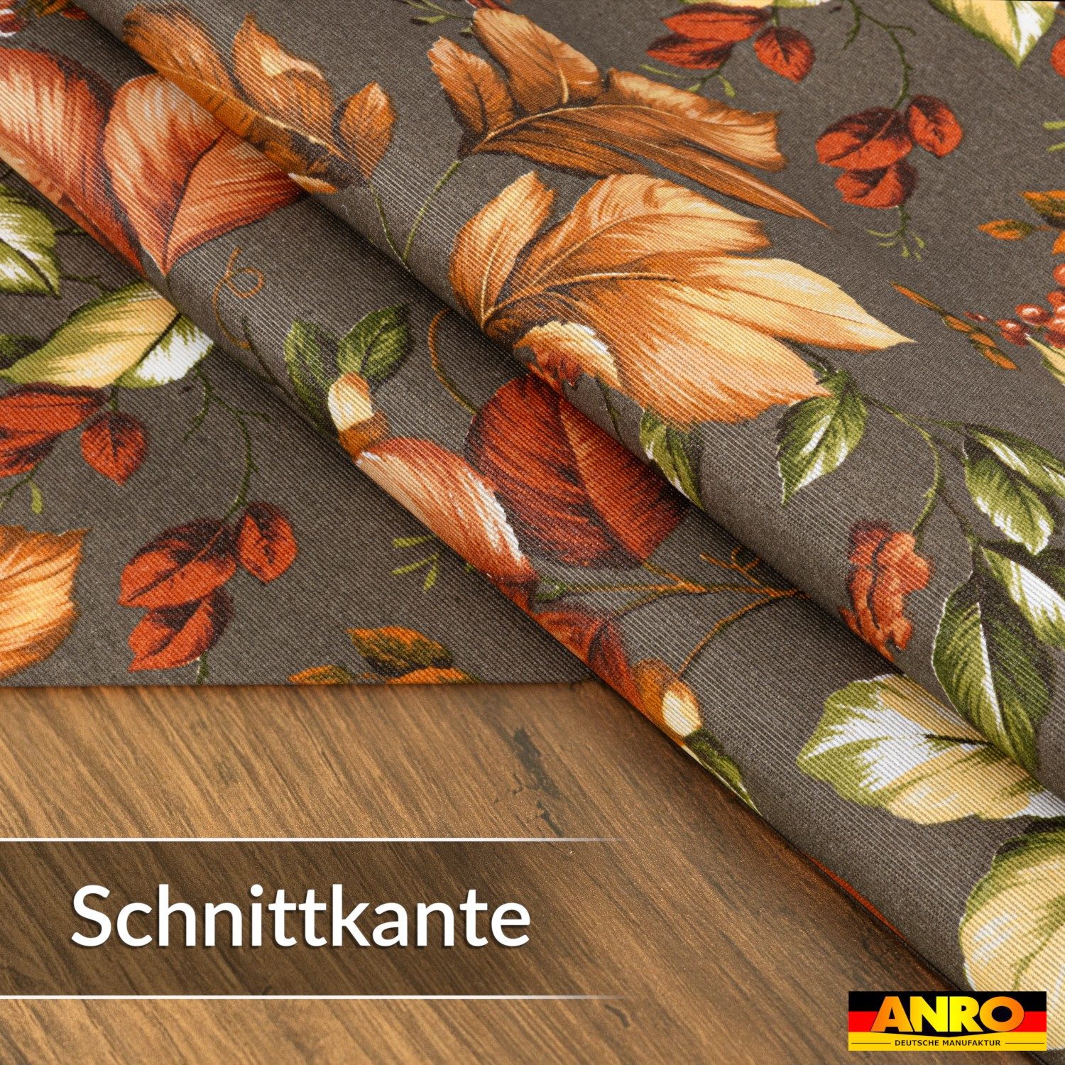 ANRO Tischdecke abwaschbar Baumwolloptik Herbstlaub Braun wetterfest Gartentischdecke (Einzelstück 1-tlg, eine Tischdecke), Stofftischdecke schmutzabweisend 100x140cm Herbstlaub Braun