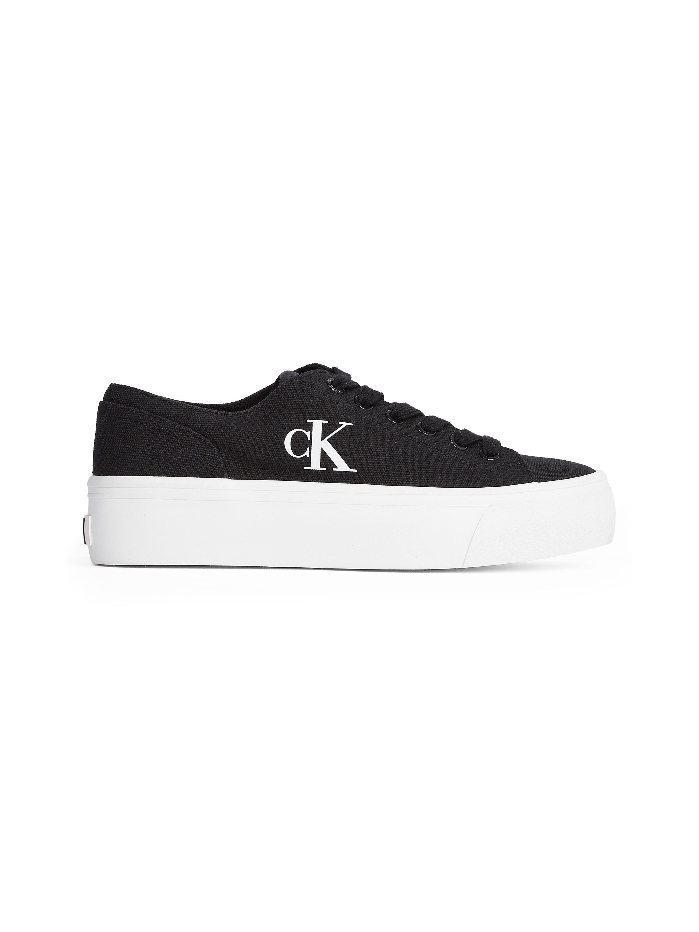 Calvin Klein Jeans VULC FLATFORM LOW CV MG Plateausneaker Schnürschuh, Freizeitschuh, Halbschuh mit seitlichem Logo