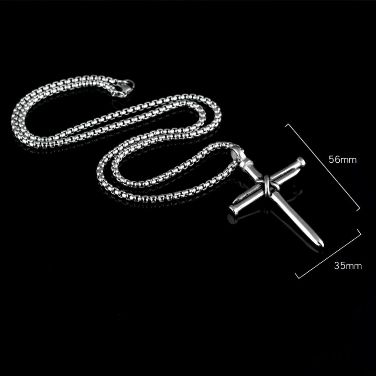 ELLAWIL Kreuzkette Kette mit Kreuz Anhänger Halskette Kreuzschmuck Kirchenschmuck (GESCHENKIDEE, Edelstahl, Kettenlänge 69 cm), inklusive Geschenkschachtel