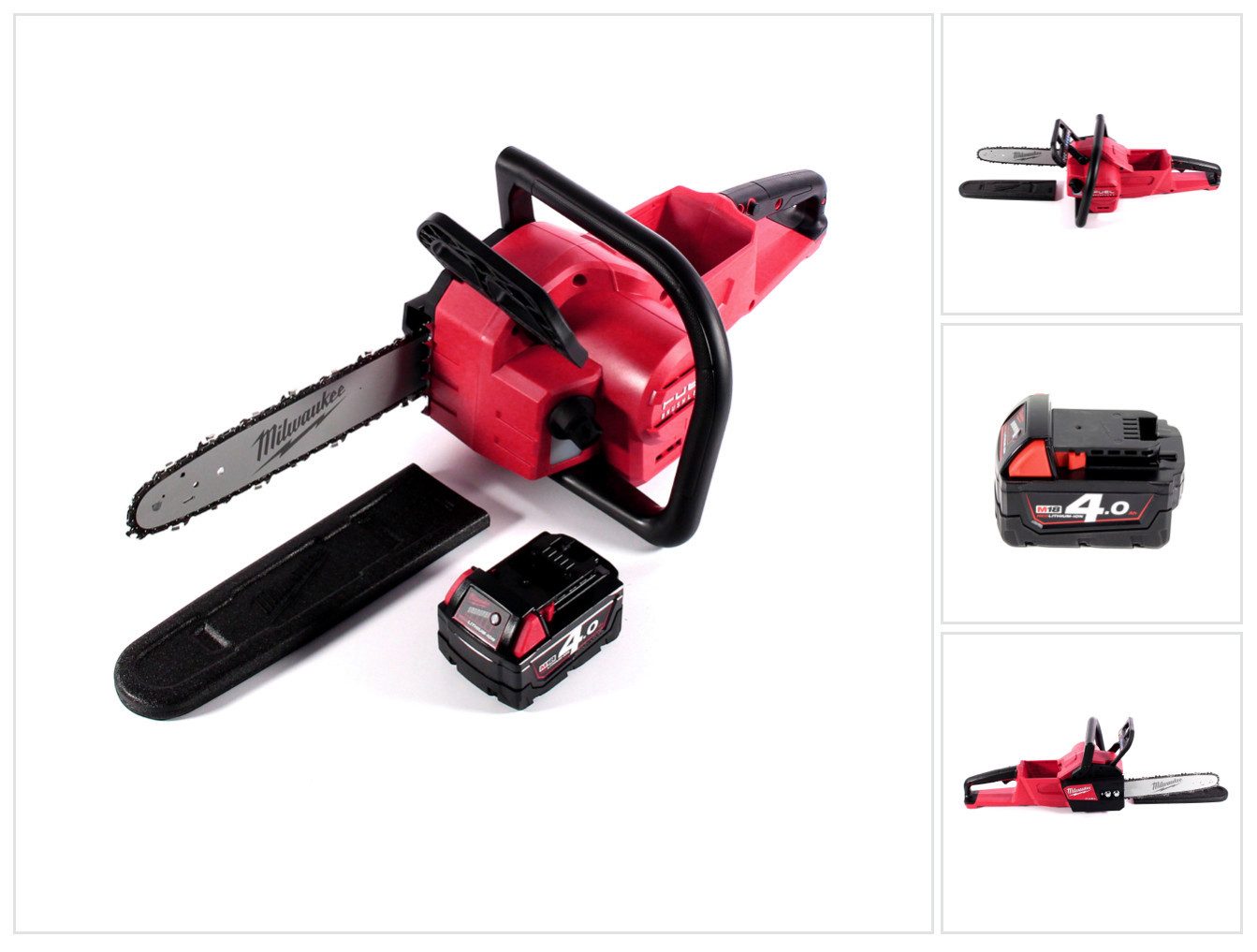 Milwaukee Benzin-Kettensäge M18 FCHSC-401 Akku Kettensäge 18 V 30 cm Brushless + 1x Akku 4,0 Ah -
