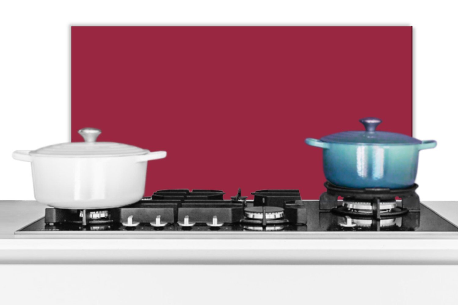 Fett - 60x30 Küchenrückwand Rot Einfarbig, Wandschutz, gegen MuchoWow cm, und (1-tlg), Küchen Schmutzflecken für