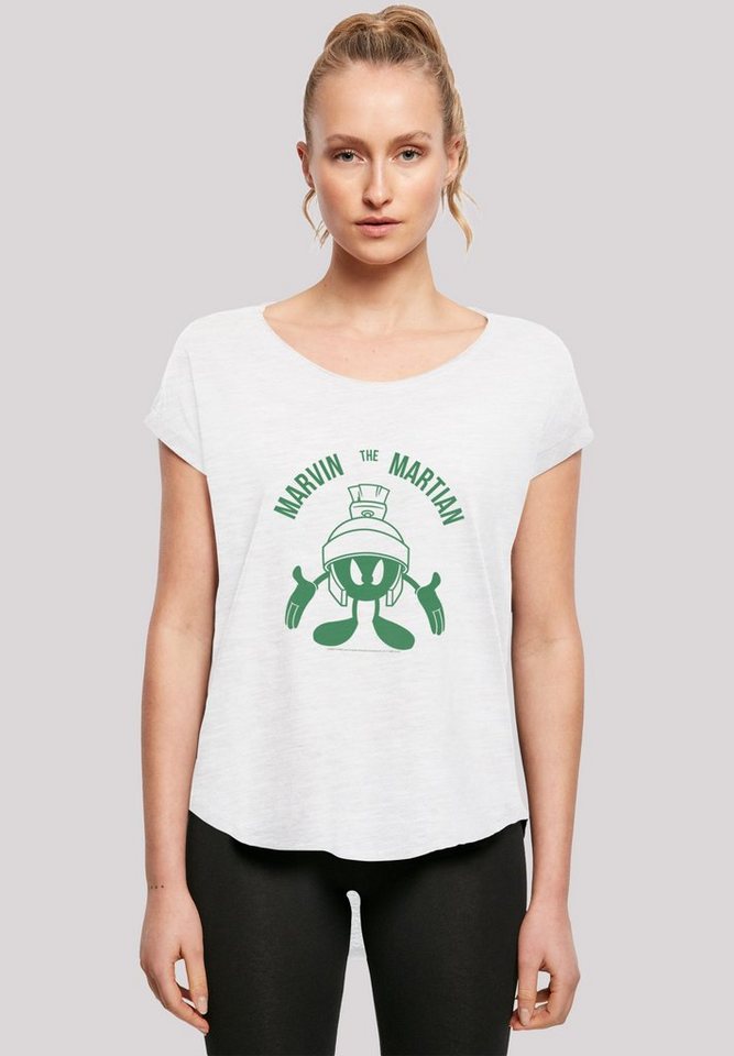 F4NT4STIC Kurzarmshirt Damen Marvin The Martian Large Head with Ladies Long  Slub Tee (1-tlg)