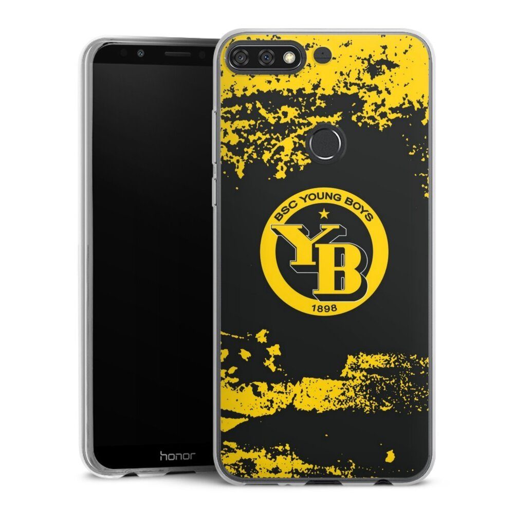 DeinDesign Handyhülle BSC Young Boys Offizielles Lizenzprodukt Fanartikel BSC YB Grunge, Huawei Y7 (2018) Slim Case Silikon Hülle Ultra Dünn Schutzhülle