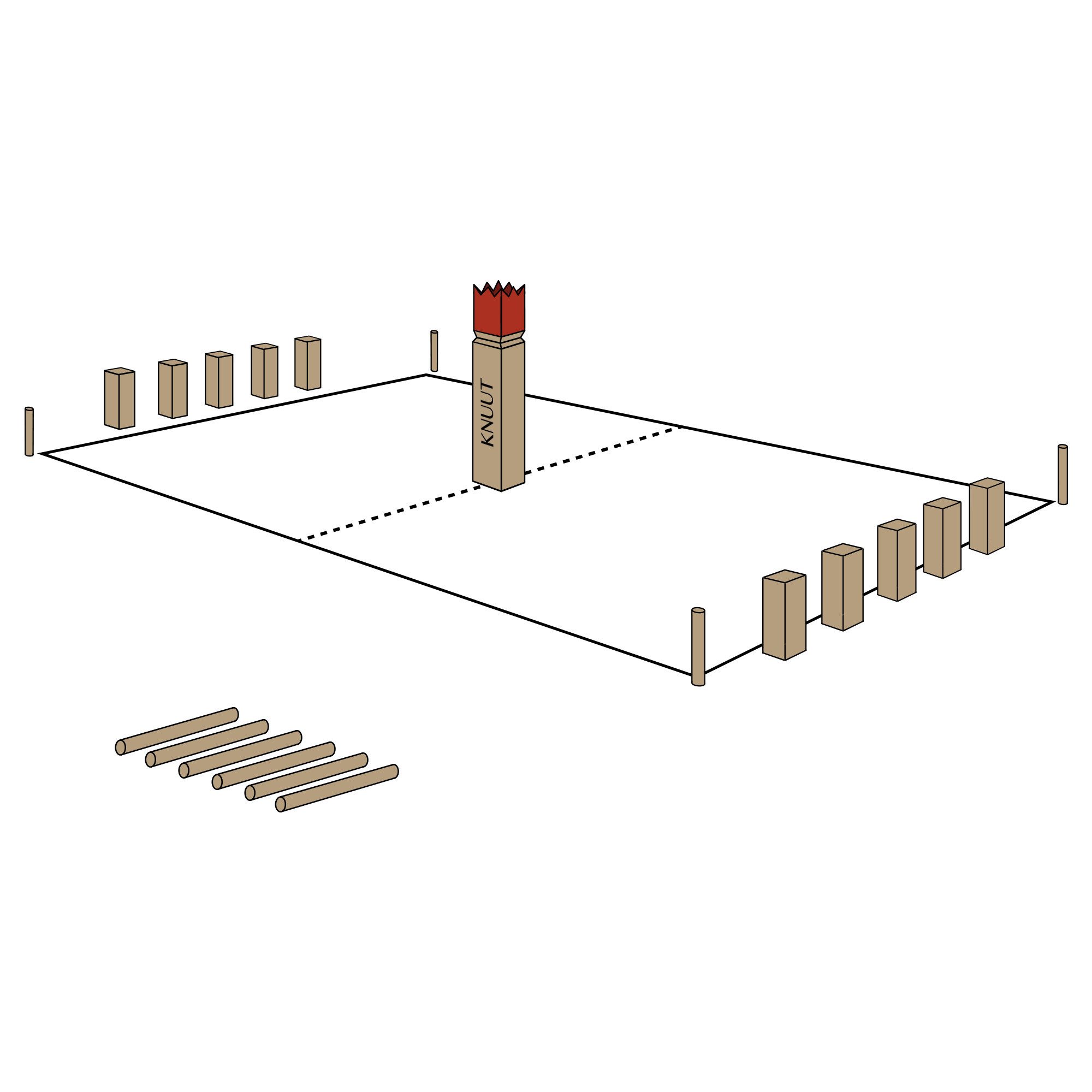 Toyfel Spiel Kubb Outdoor Spiel XXL Knuut mit Stoffbeutel, Original Wikinger Spiel - Schweden Schach - Holz Schwedenschach