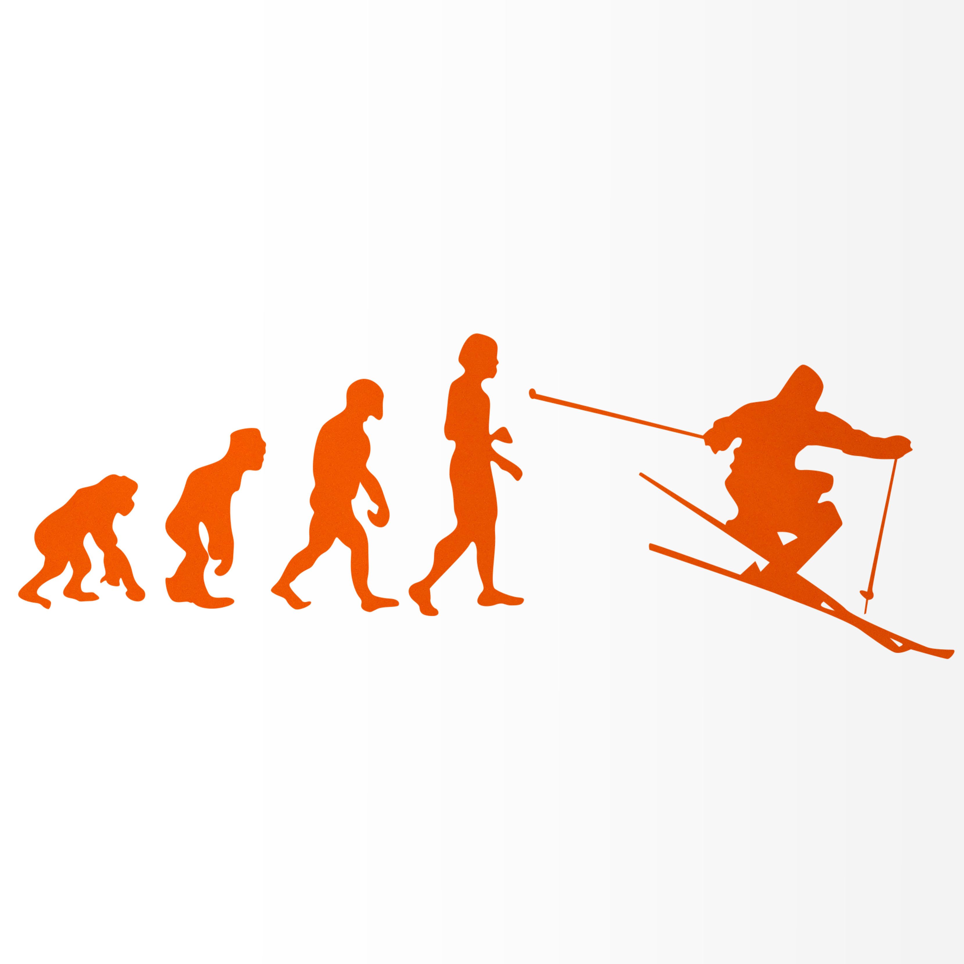 Nomiro Aufkleber Evolution Ski alpin 190 x 60 mm, (1tlg), konturgeschnitten, ohne Hintergrund