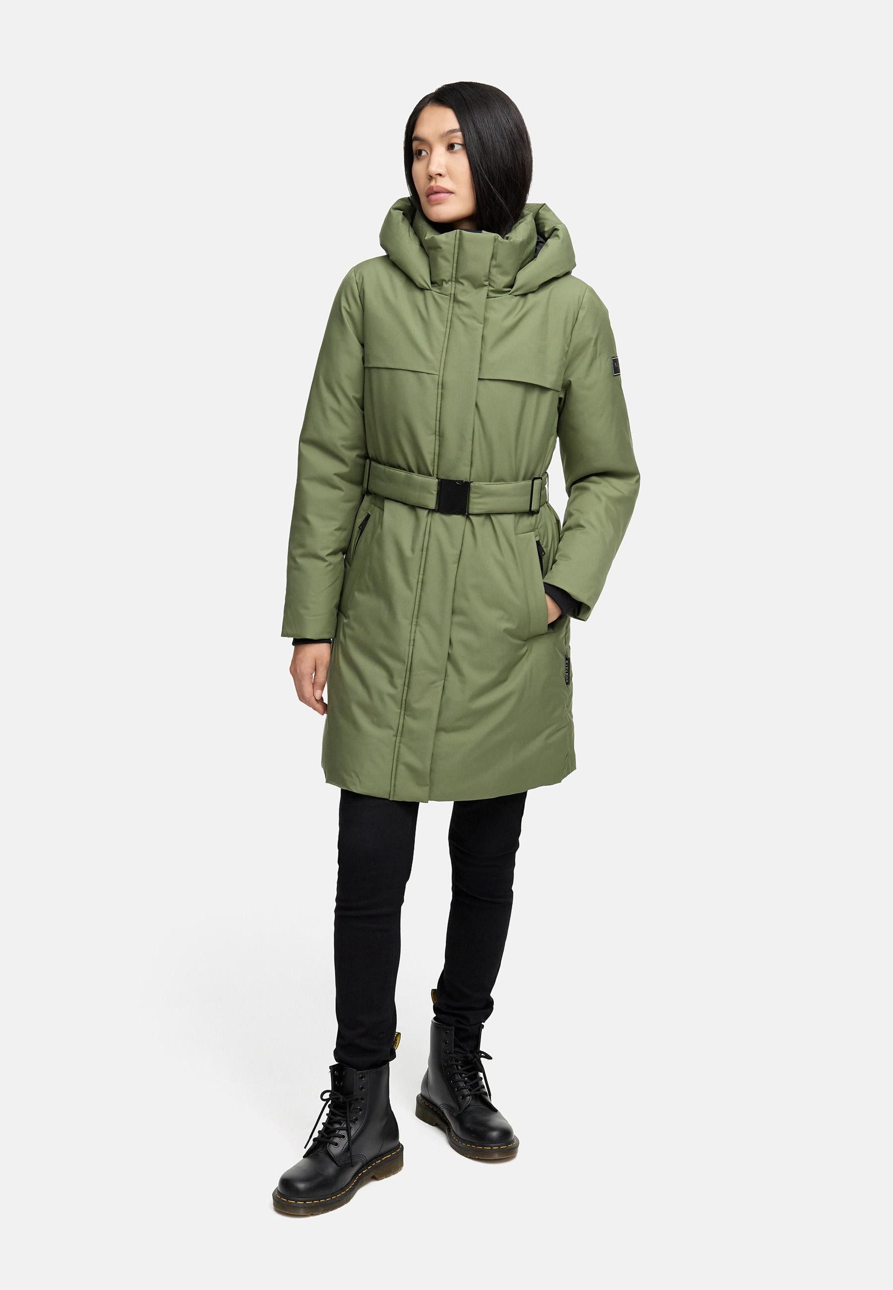 Navahoo Wintermantel Gipfelspass XIV Warmer Winterparka mit Taillengürtel