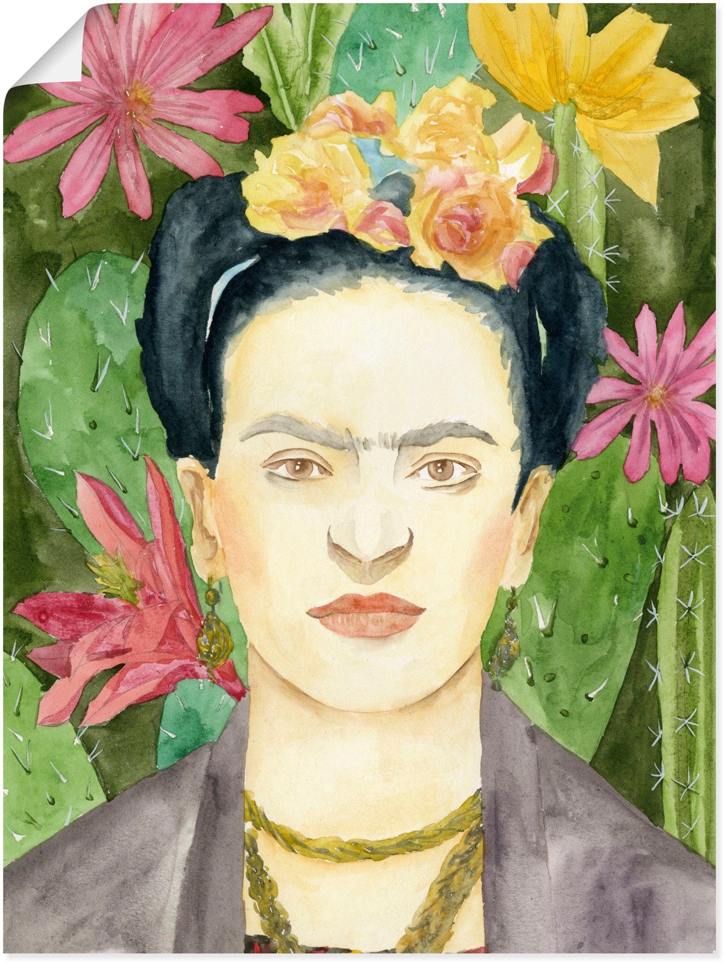 Artland Wandbild Frida Kahlo I, Bilder von Frauen (1 St), als Alubild, Leinwandbild, Wandaufkleber oder Poster in versch. Größen