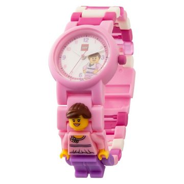 LEGO® Quarzuhr LEGO Classic Pink Lady Kinder Uhr, (Analoguhr), Kinderuhr rund, klein (ca. 28mm) Kunststoffarmband rosa, pink, weiß