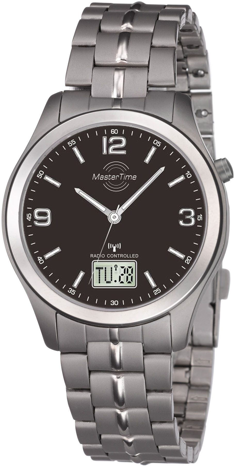 MASTER TIME Funkuhr MTGT-10349-22M, Armbanduhr, Quarzuhr, Herrenuhr, Datum, Leuchtzeiger