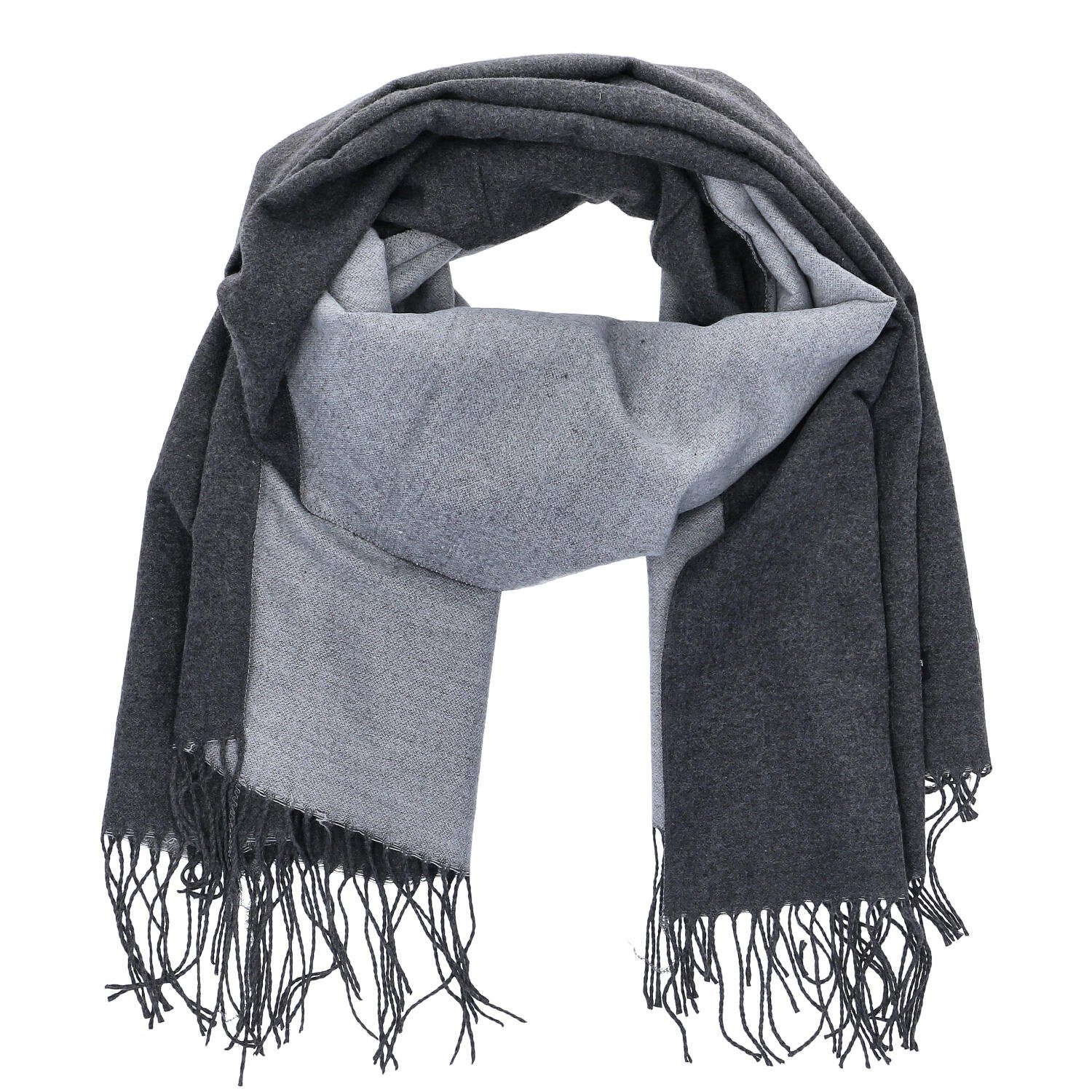 Antonio Strickschal Antonio Damen Schal soft Cashmera dunkel grau/hellgrau