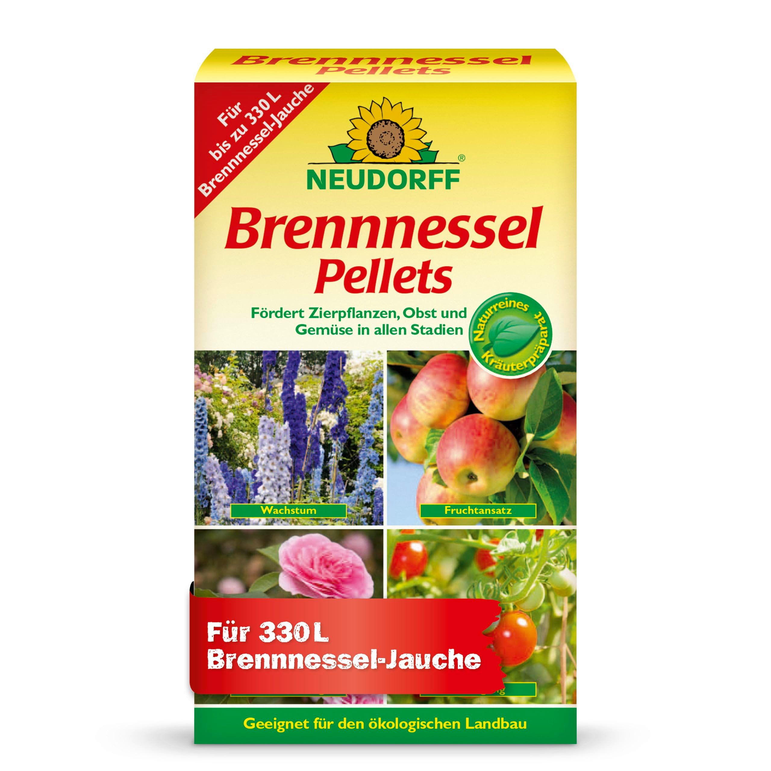Neudorff Pflanzenstärkungsmittel Brennnessel Pellets 500 g für 330L Brennnessel-Jauche, Brennnesseljauche fördert kräftiges Wachstum, Blütenbildung und Fruchtansatz von Obst, Gemüse und Zierpflanzen, Brennnessel-Pellets zur Herstellung von Brennnessel-Jau