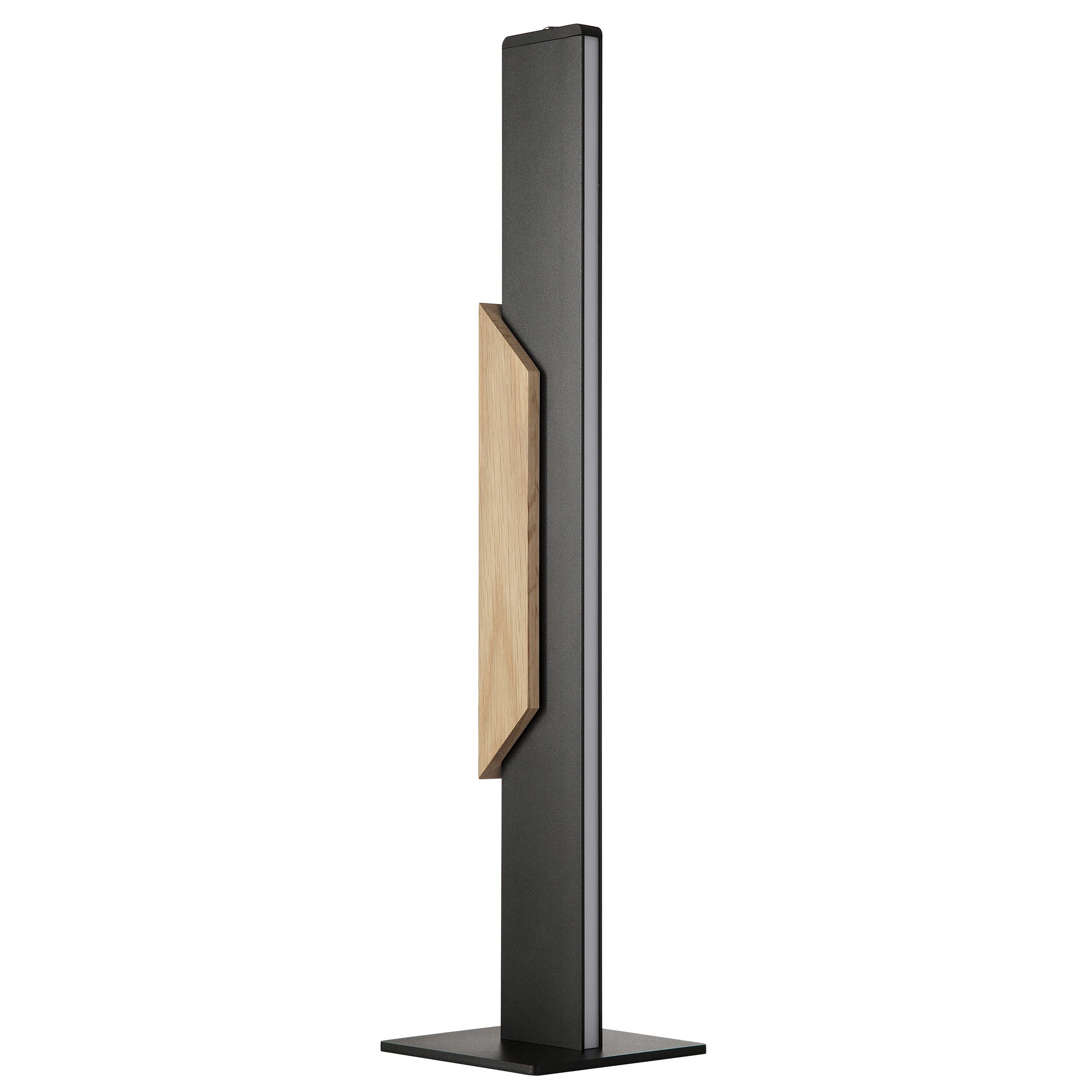 lumiCouture LED Tischleuchte Arcus, Dimmfunktion, Memoryfunktion, LED fest integriert, Warmweiß, Höhe 52 cm, 1800 Lumen, 2700 Kelvin, Metall/Holz, schwarz/braun