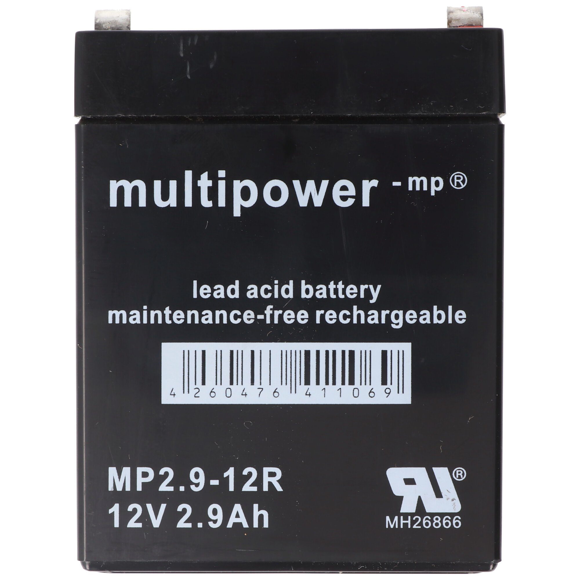 Multipower MultiPower MP2,9-12R mit Akku mAh 2900mAh mm 2900 Blei Faston Akku 12V, V) 4,8 (12,0