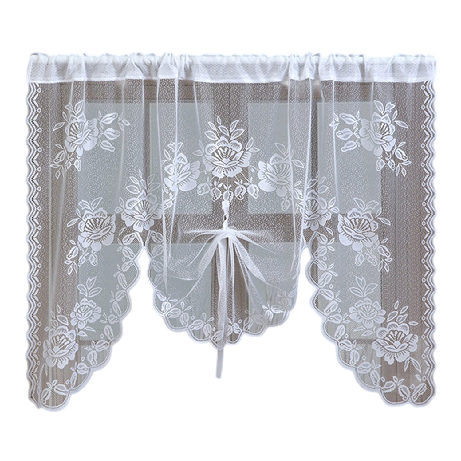Refttenw Gardine Spitzenbedruckte Vorhänge, Trennvorhänge,Vorhang,halbtrans günstig online kaufen