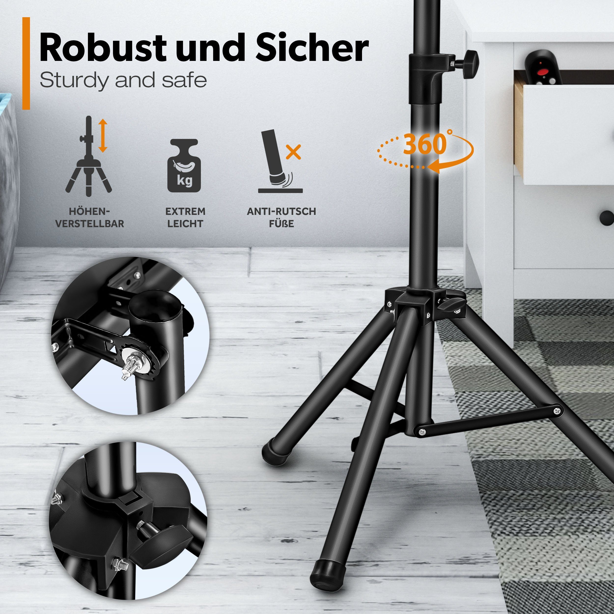TRESKO Heizstrahler Infrarot Wärmestrahler mit Fernbedienung 2500W, Elektrisch 3 Stufen Terrassenstrahler Innen & Außen Infrarotstrahler