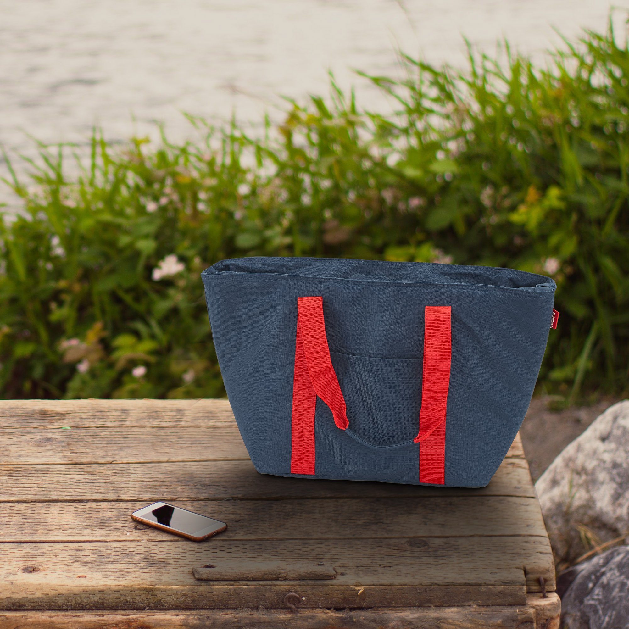 navy mit / Flaschenfächer achilles mit Kühlfunktion Shopper-Tasche rot Einkaufsshopper Freizeittasche