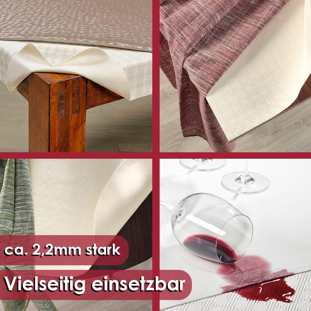 DecoHomeTextil Heimtextilmanufaktur Tischdecke Tischpolster Tischschoner Tischbelag Tischschutz Eckig Weiß