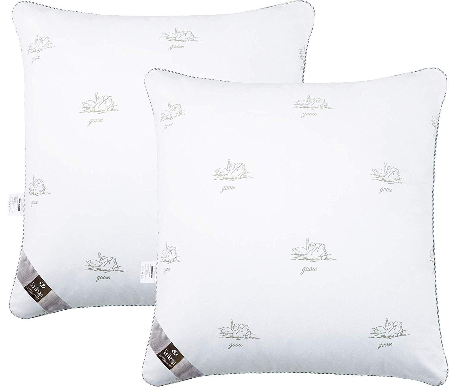 SEI Design Подушки Подушки Подушки Schlafkissen SWAN 80x80, Füllung: 100% Mikrofaser Polyester, Bezug: Mikrofaser, Rückenschläfer, Seitenschläfer, Bauchschläfer, 2-er SET, Alternative zu Daunen