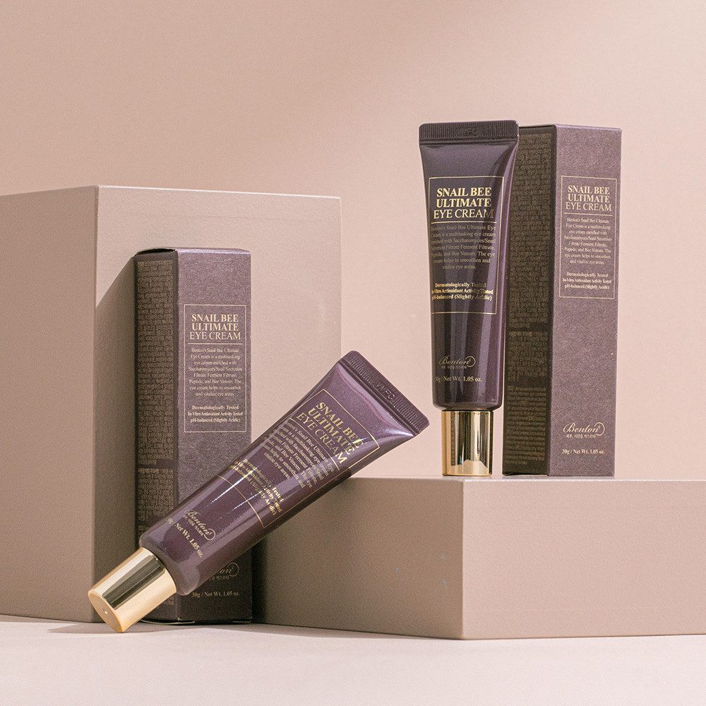 Benton Augencreme SNAIL BEE ULTIMATE EYE CREAM, glättet feine Linien und beugt neuen Fältchen vor