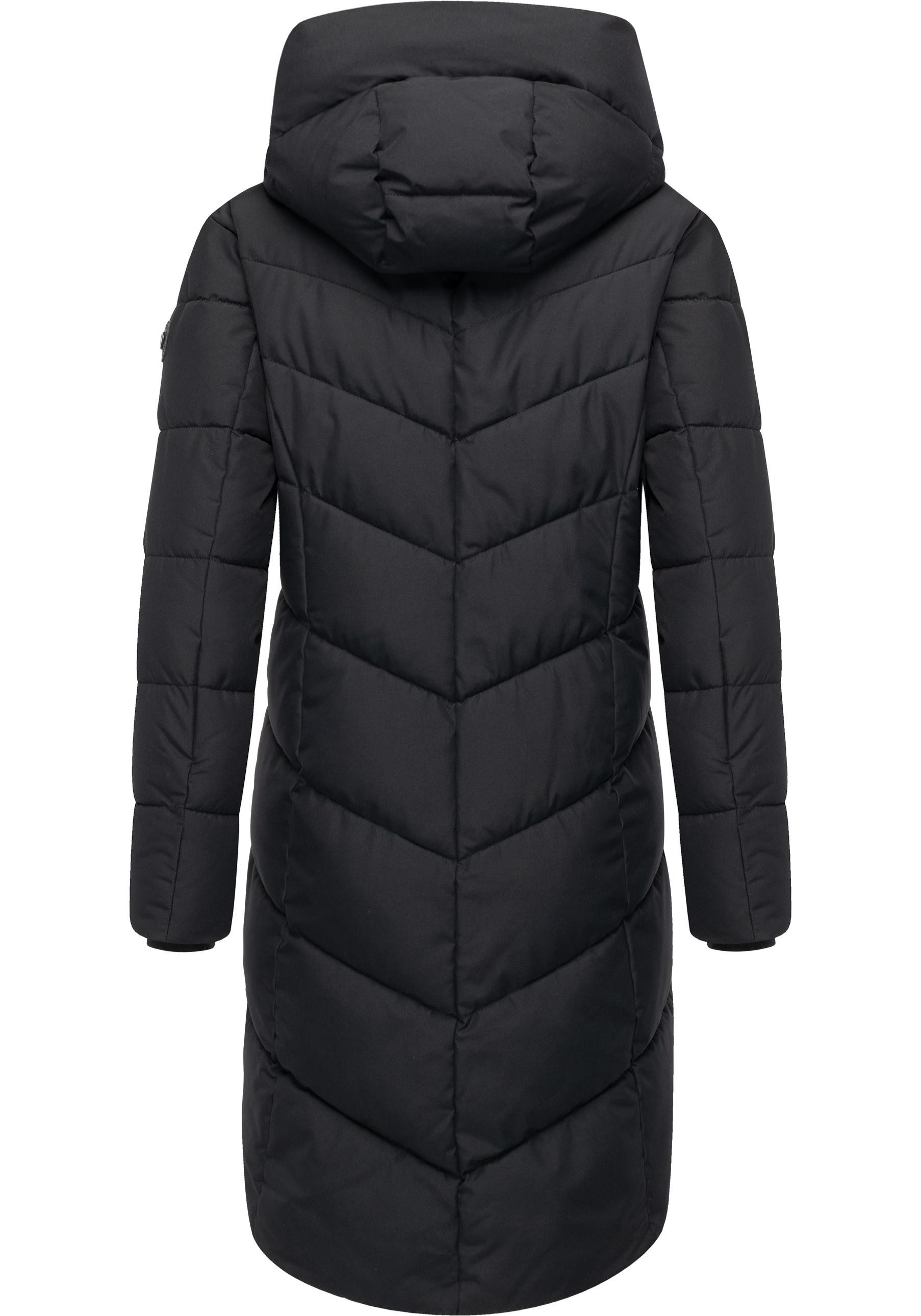 Ragwear Steppmantel Natalin YOUMODO Warmer Damen Wintermantel mit V-Steppung und Kapuze