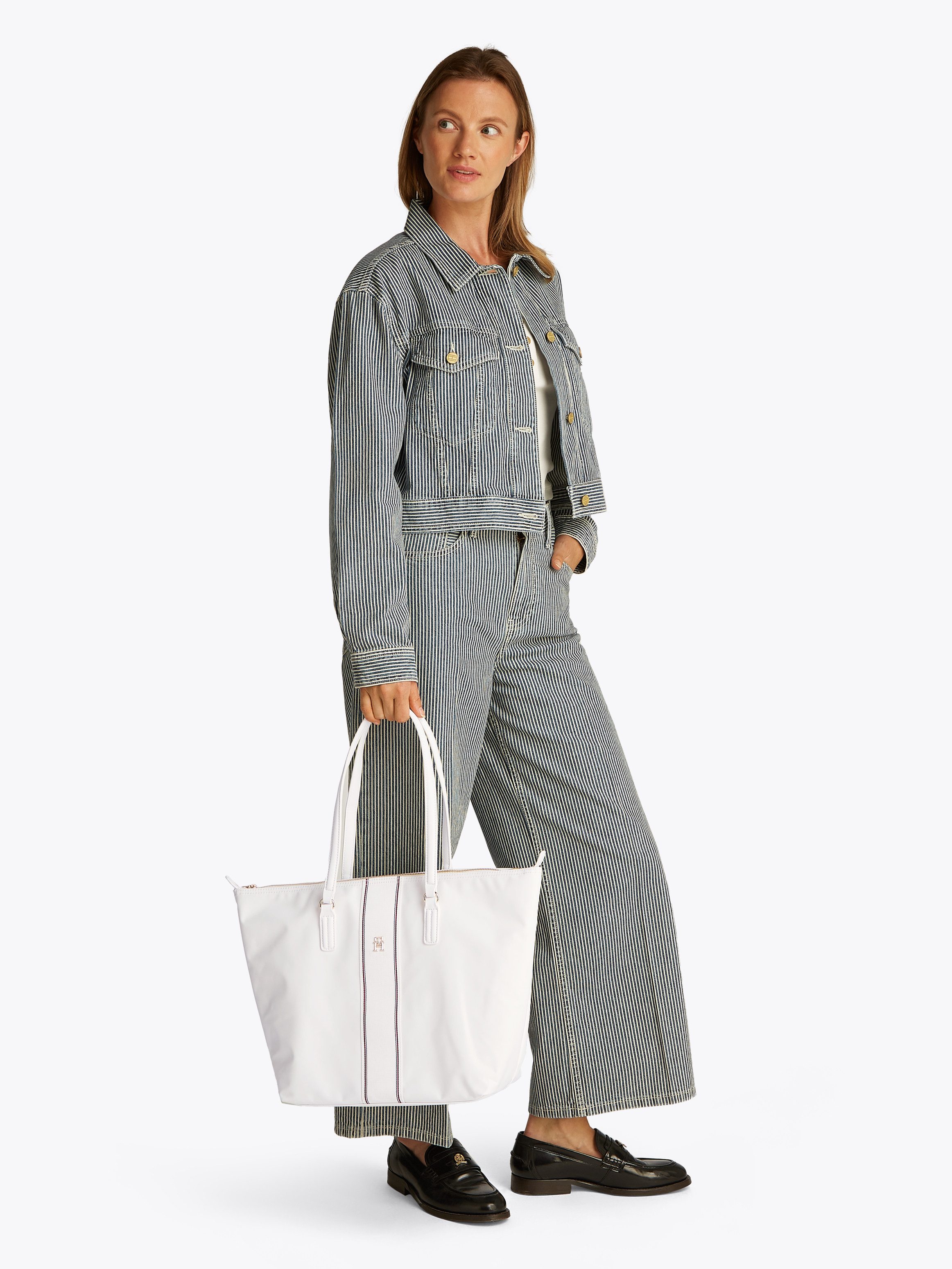 Tommy Hilfiger Tragetasche POPPY TOTE CORP, Damen Henkeltasche, Schultertasche, Shopper mit doppeltem Griff