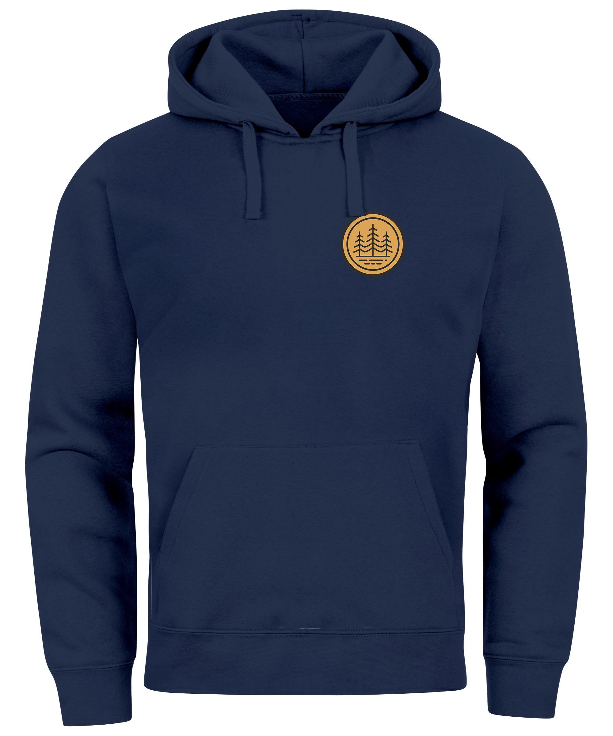 Hoodie Hoodie Herren Wald Bäume Logo Badge Naturliebhaber Outdoor Fashion